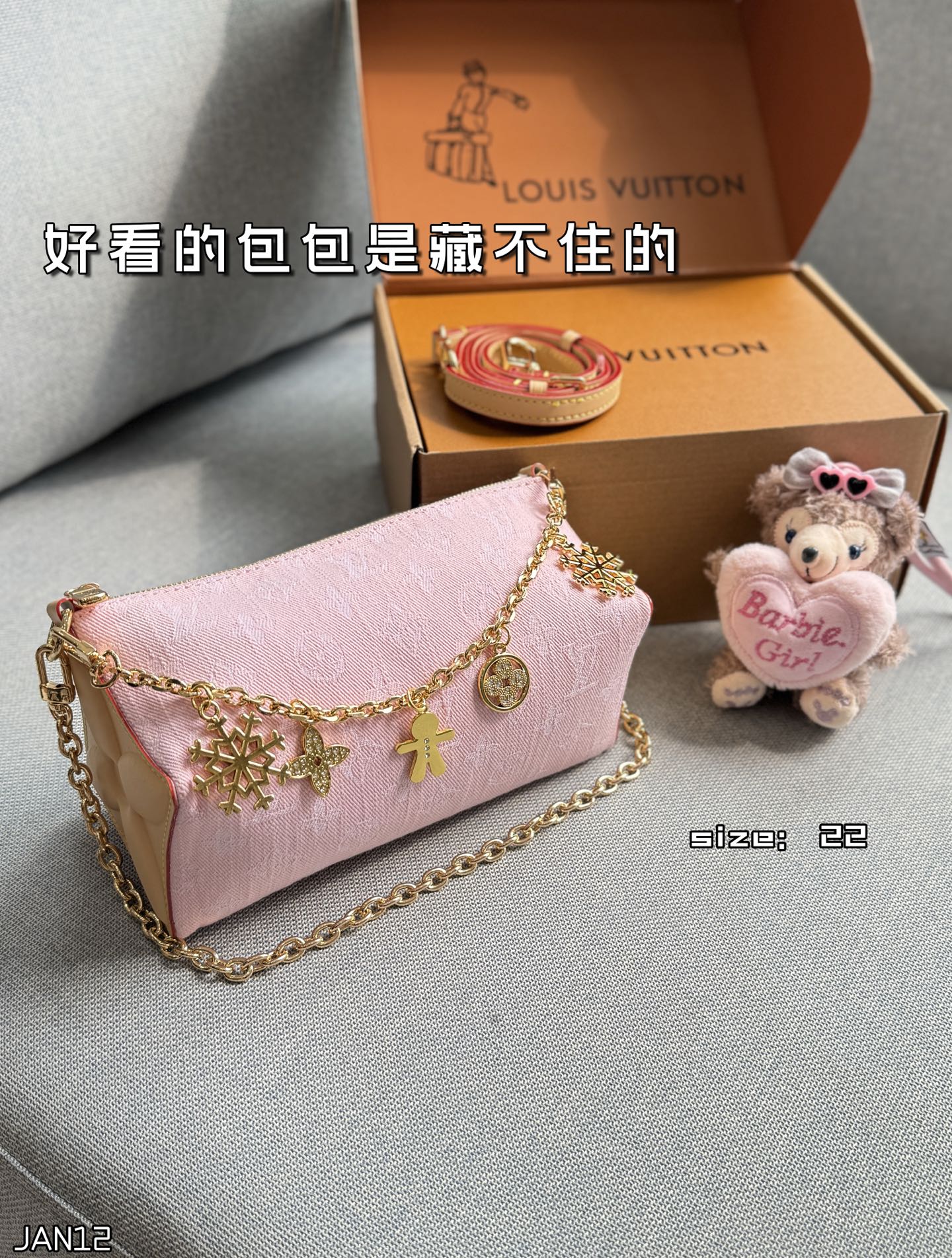 LV BLOOM POUCH Denim Bag