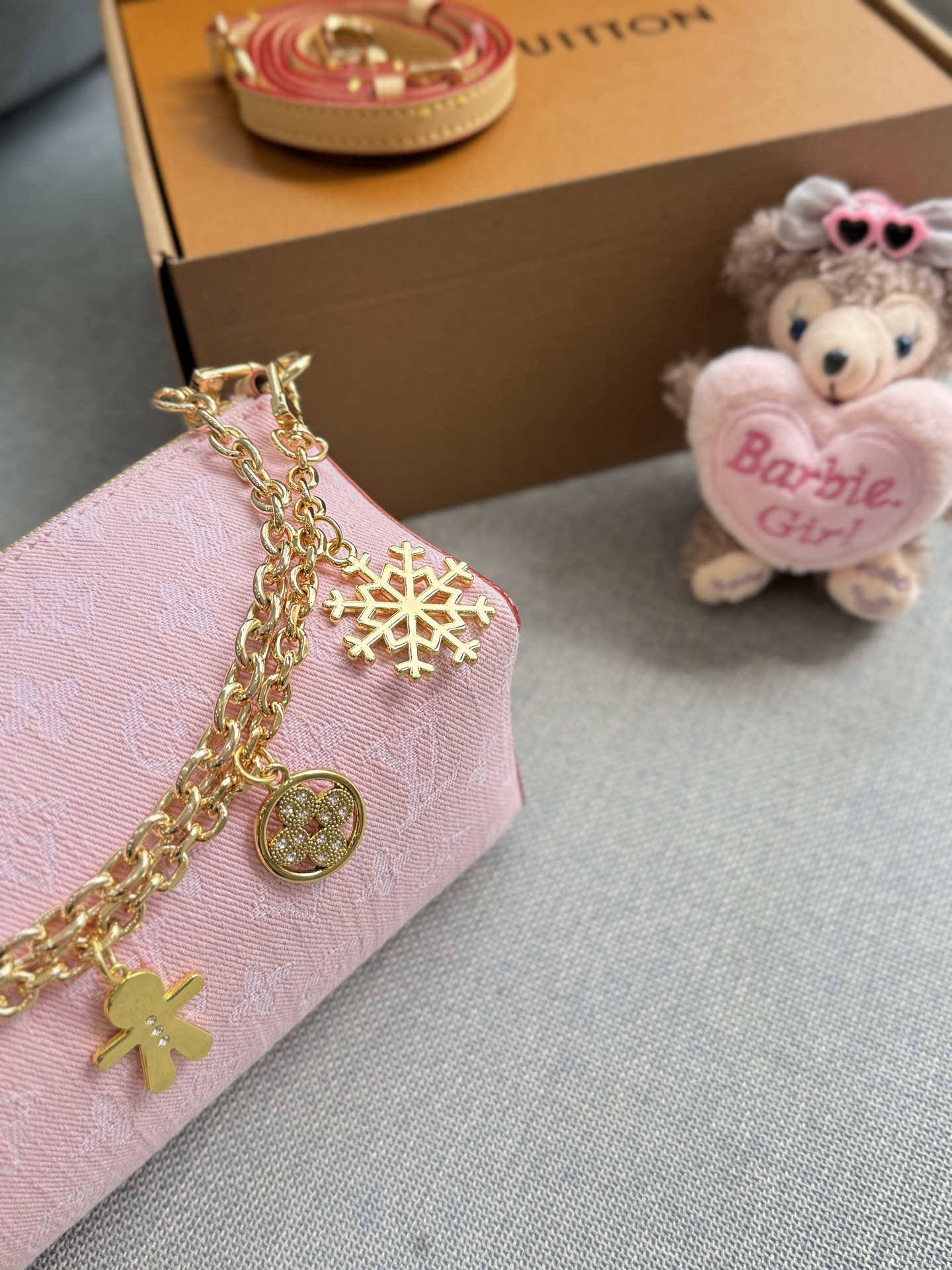 LV BLOOM POUCH Denim Bag