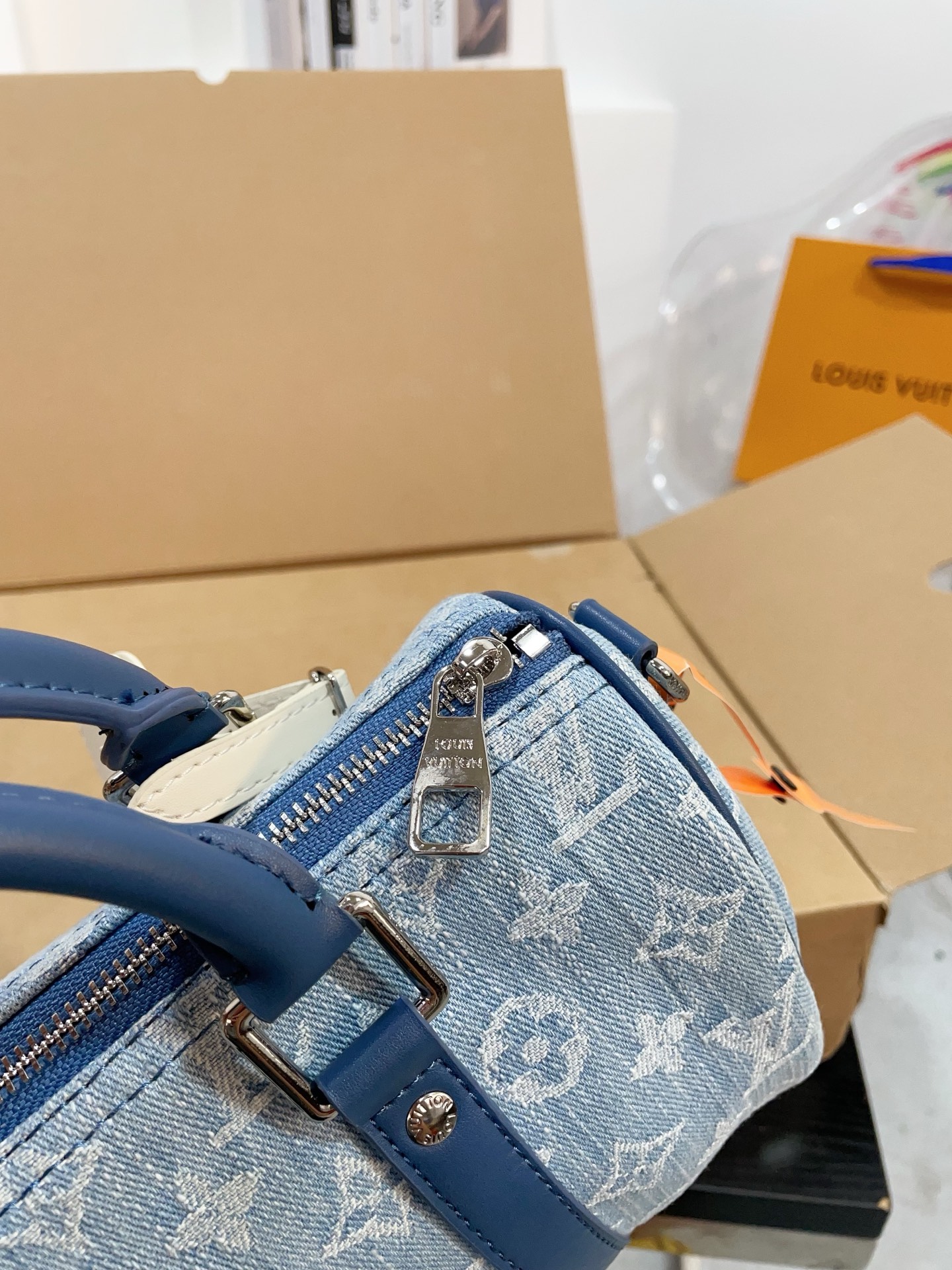 LV Denim Pillow Case speedy bag