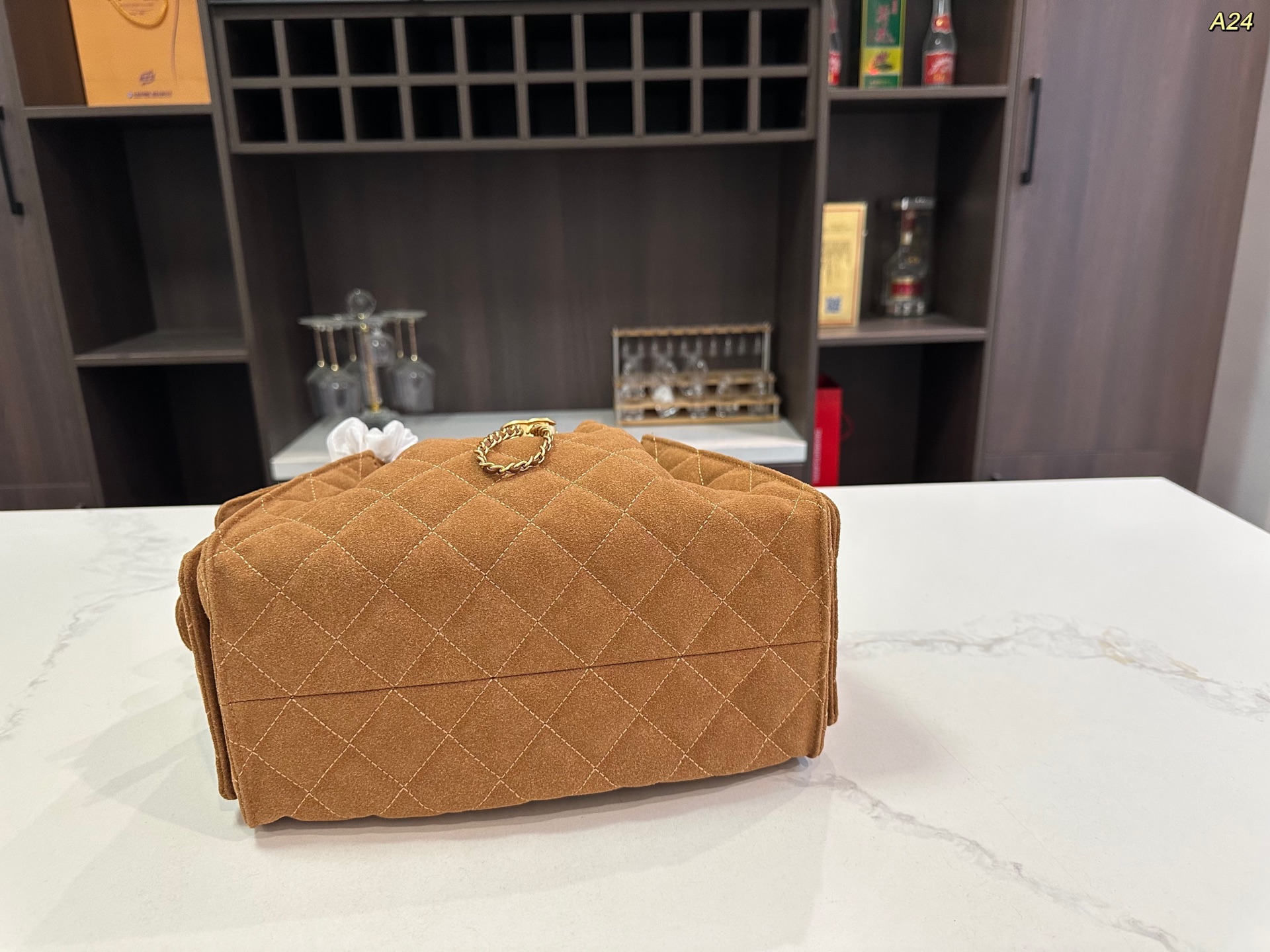 Chanel Deerhide Bucket Hobo Bag Deerhide Shoulder Crossbody Bag