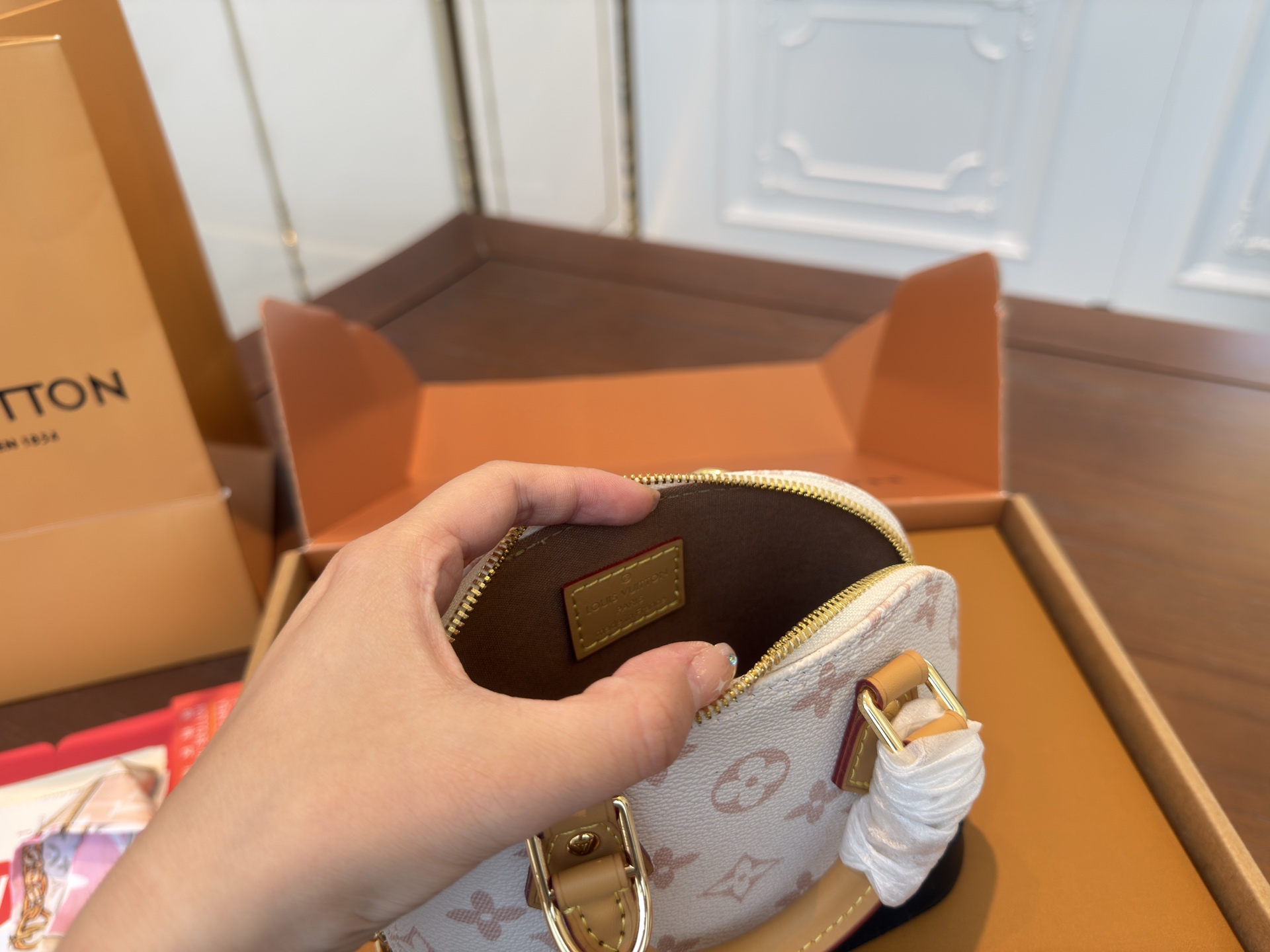 LV nano alma mini Dune Shell bag