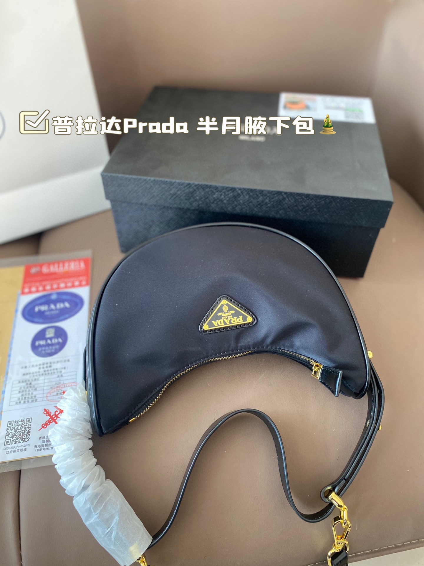 Prada Half Moon armpit Crossbody Bag