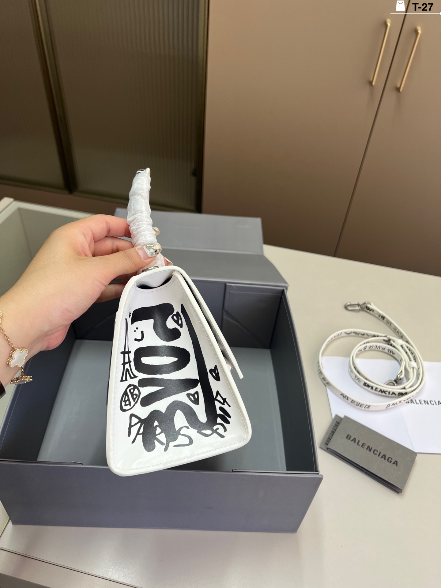 Balinese graffiti hourglass bag