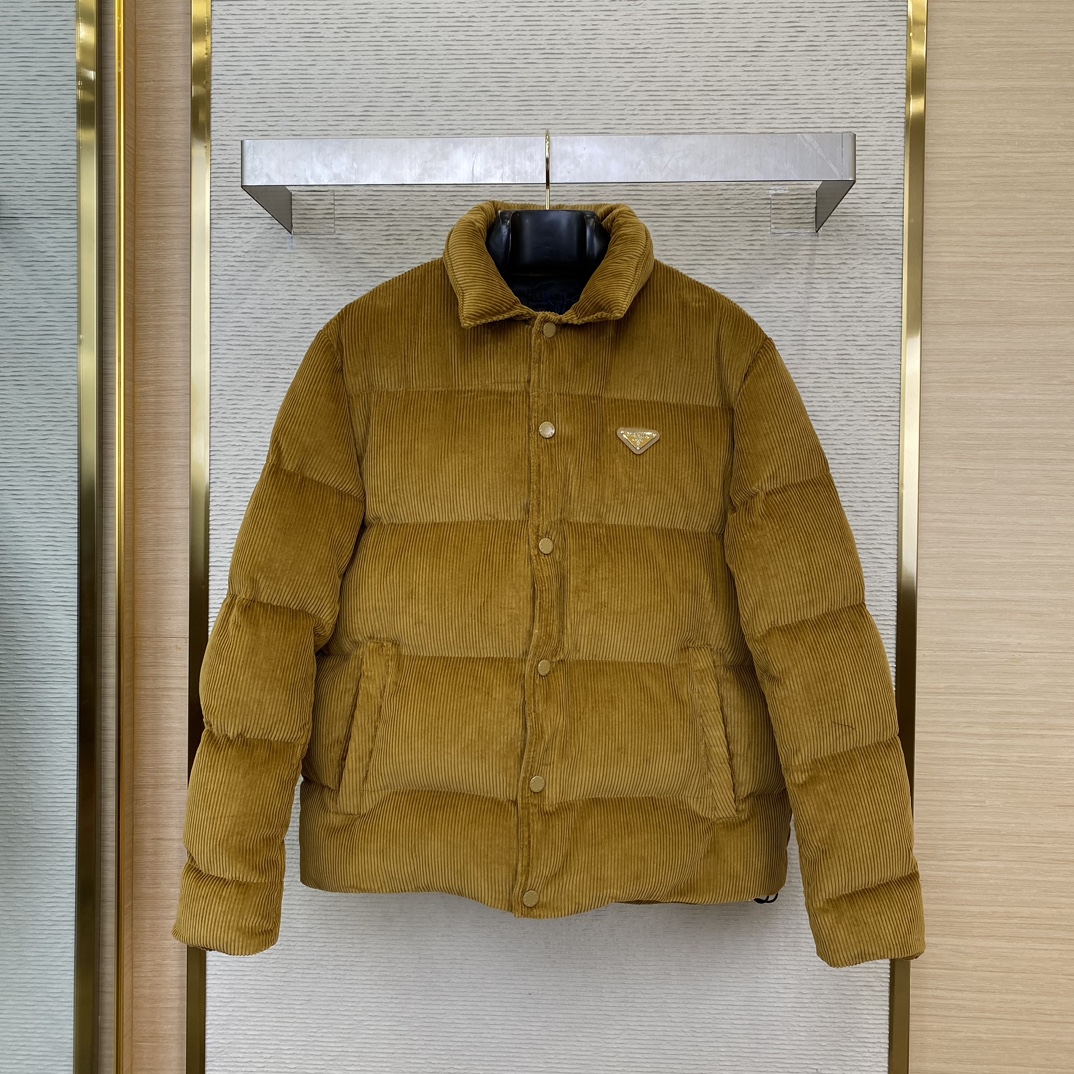 PRADA triangle logo corduroy jacket