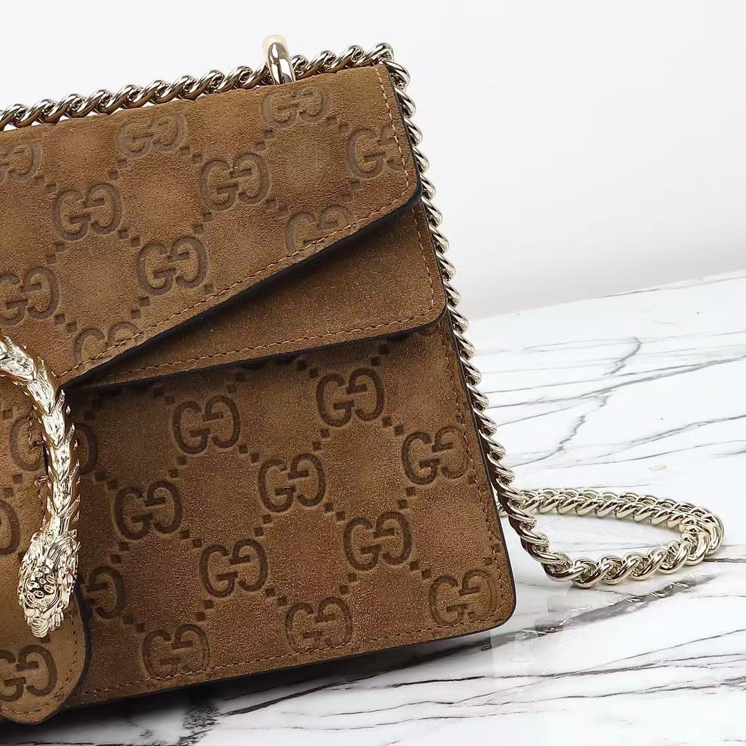 Gucci brown matte embossed Dionysus bag