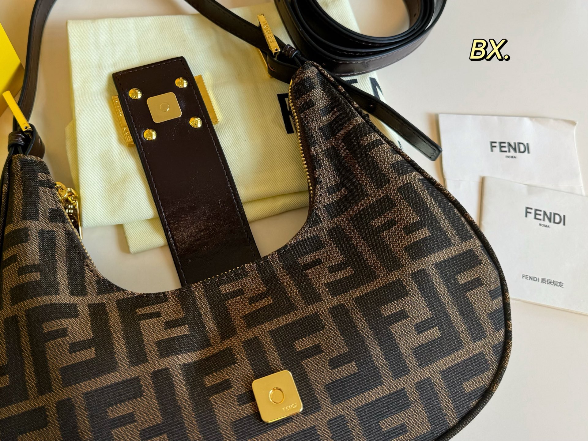 FENDI Zucca hobo style crossbody bag