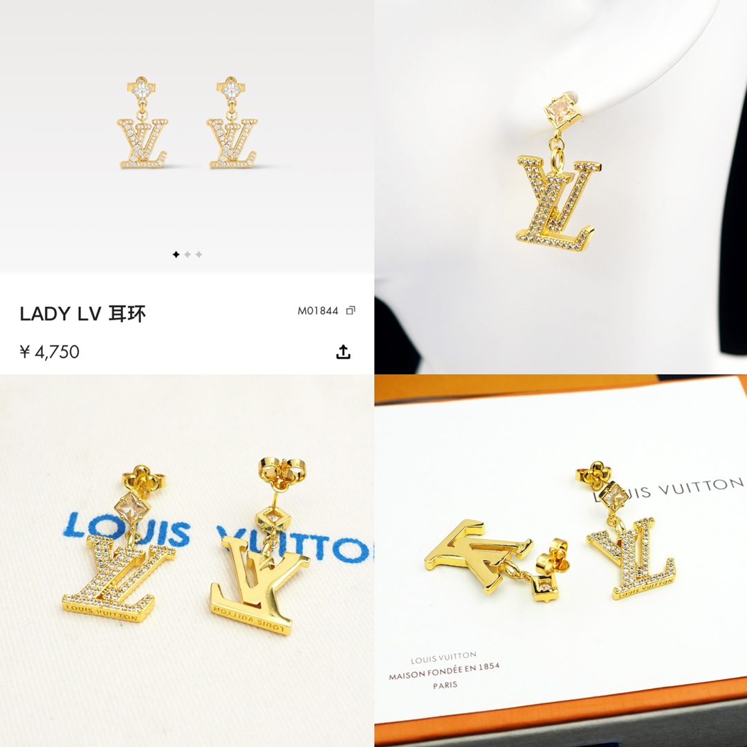 LV crystal earrings