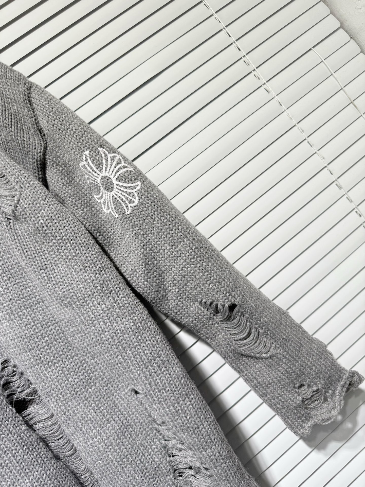 Chrome Hearts CH Thick-stitch Knitted Loose-Fitting Holey Sweater