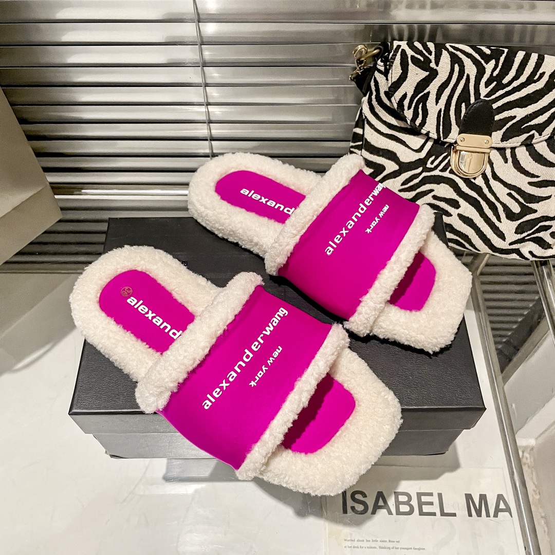 Alexander Wang Furry Slippers