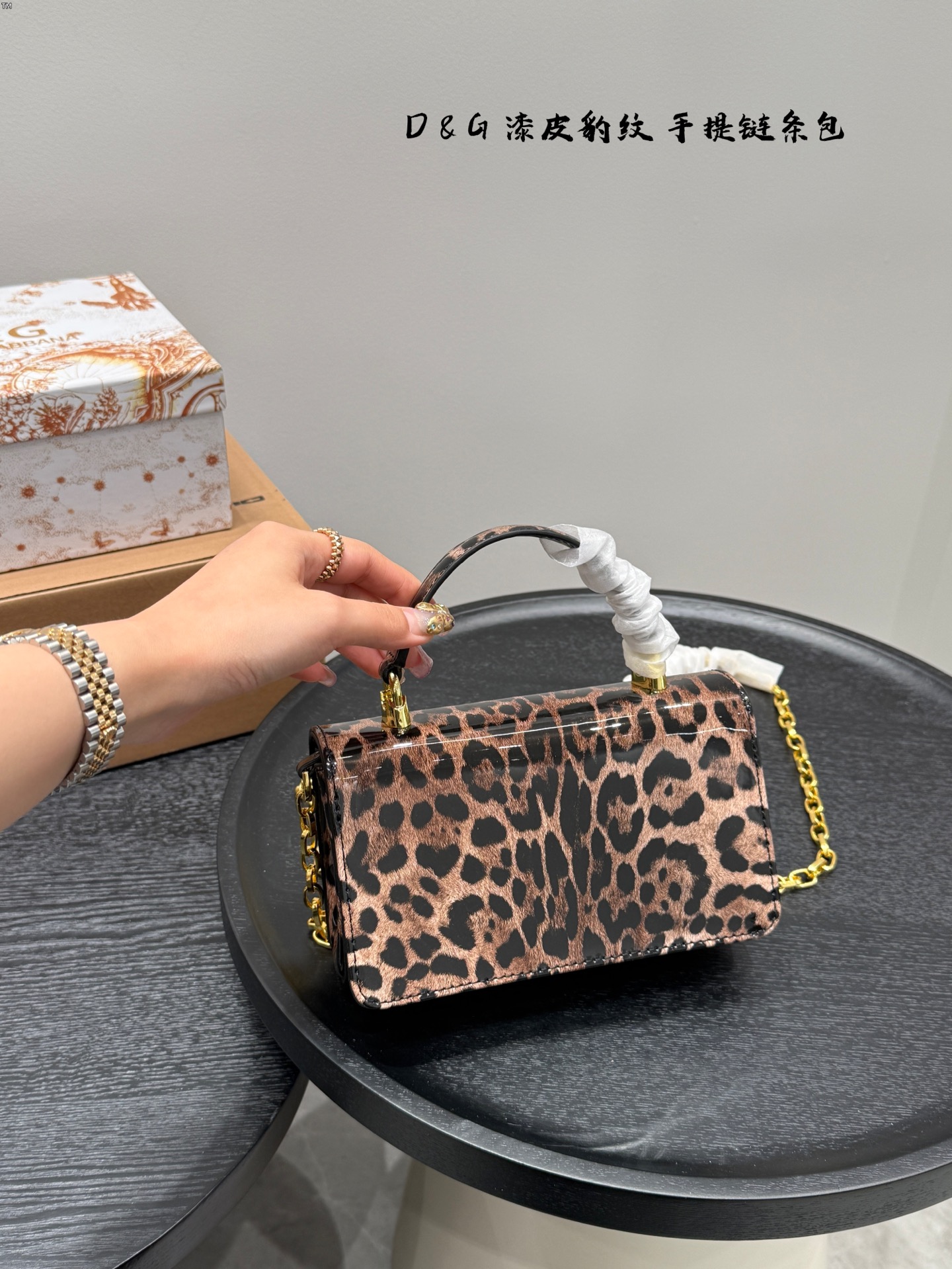 Dolce & Gabbana patent leather hand-held chain bag