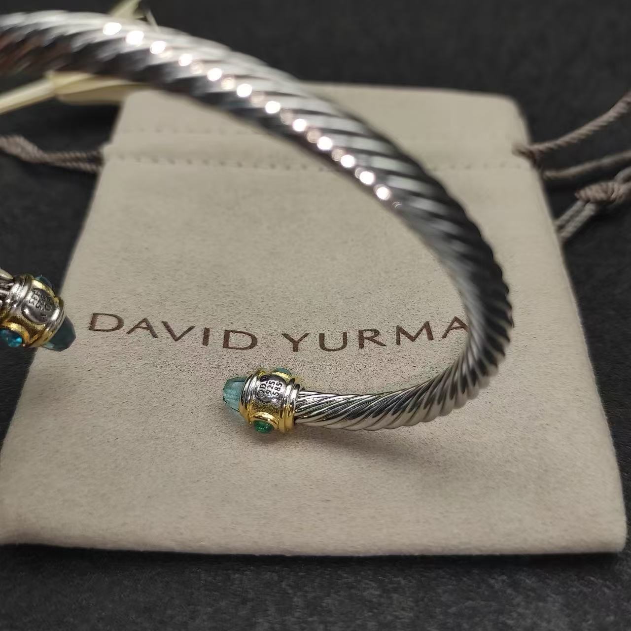 David Yurman 5MM gold head diamond bracelet