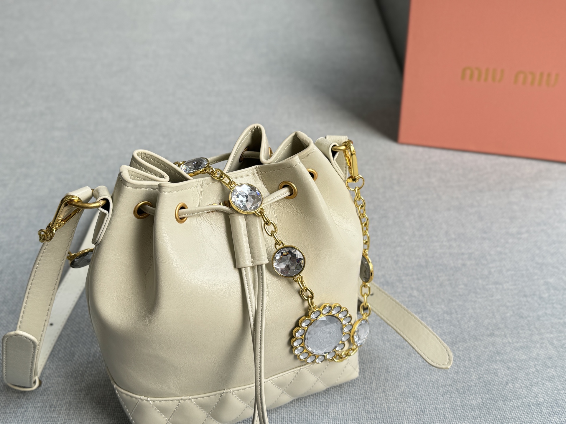 MIU MIU water drill chain bucket bag