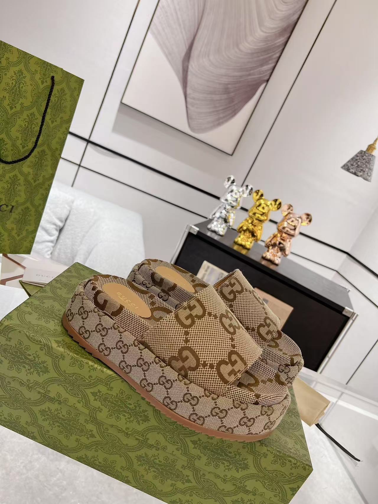 GUCCI monogram slippers