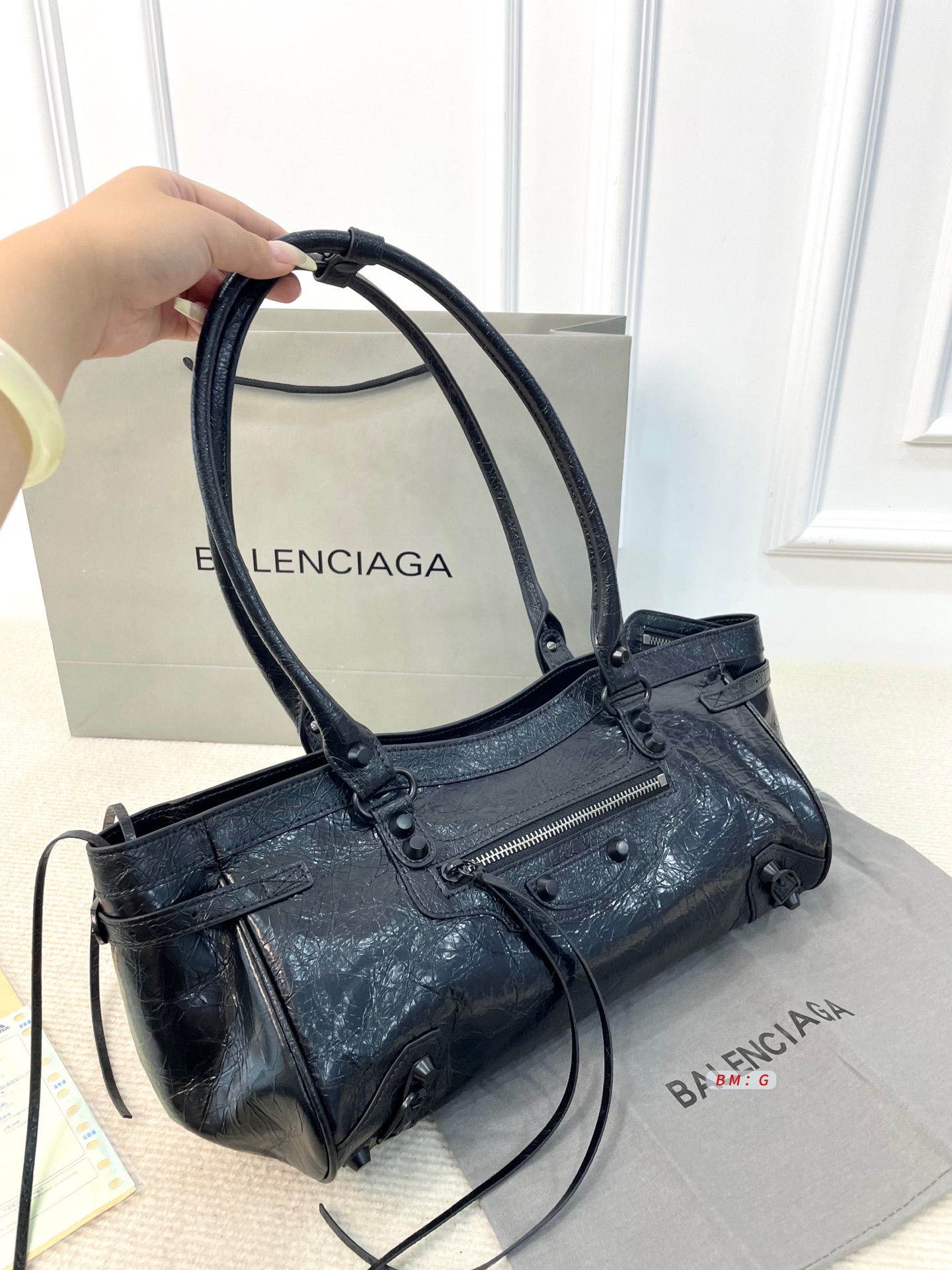 Balenciaga Motorcycle Bag, Le City East-West Motorcycle Style Handbag