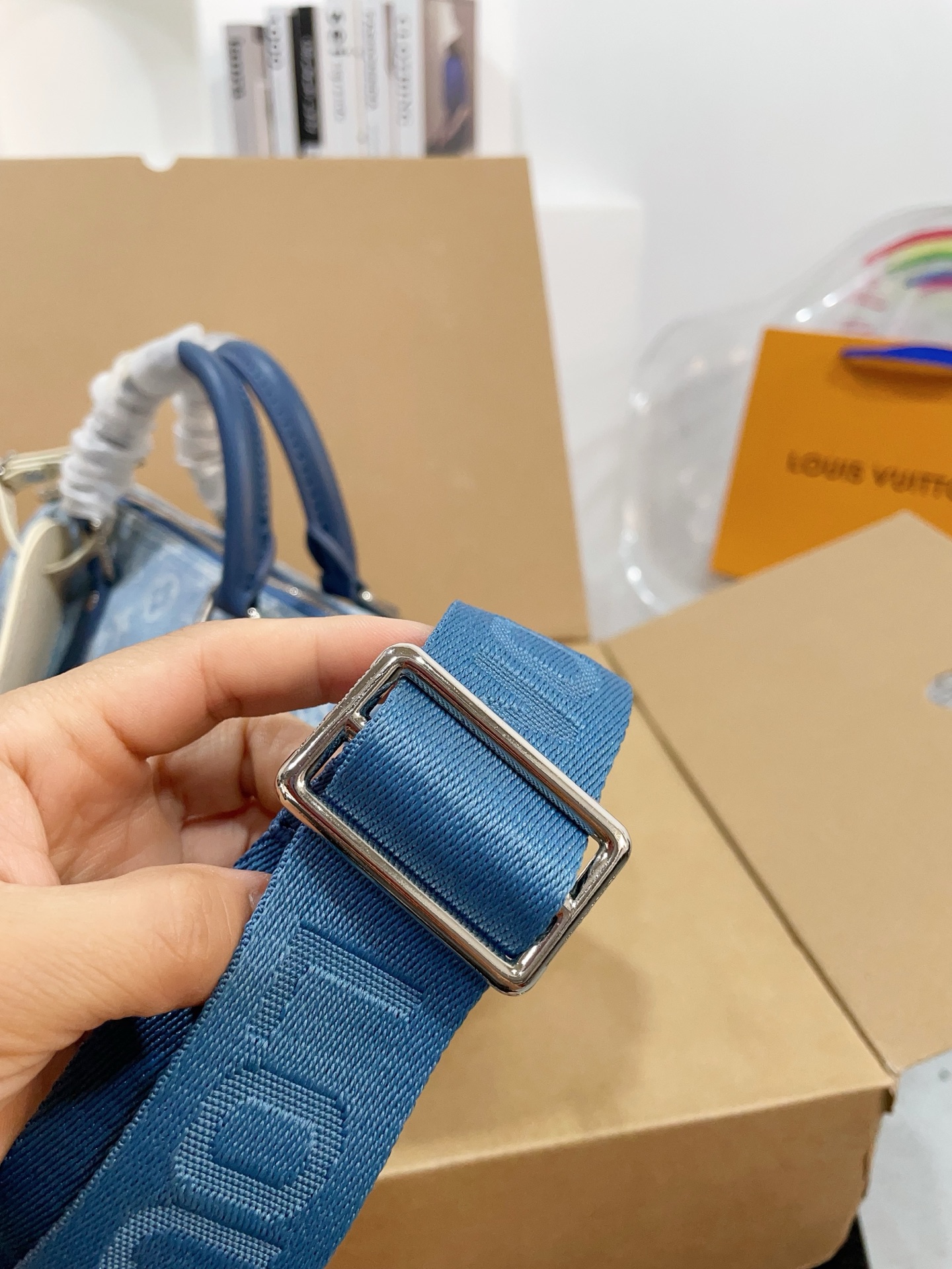 LV Denim Pillow Case speedy bag