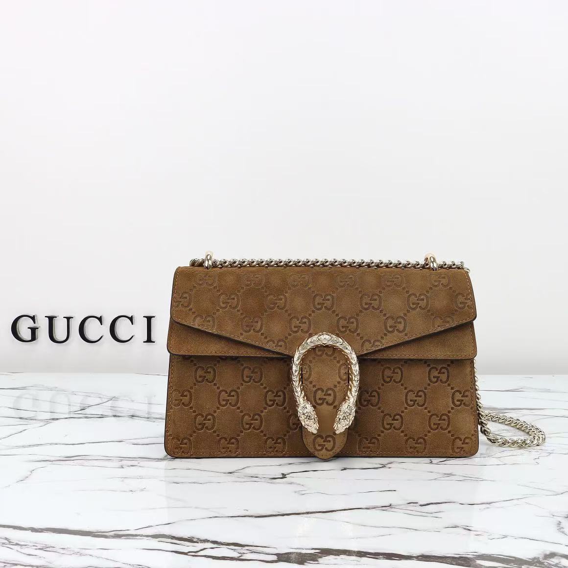 Gucci brown matte embossed Dionysus bag