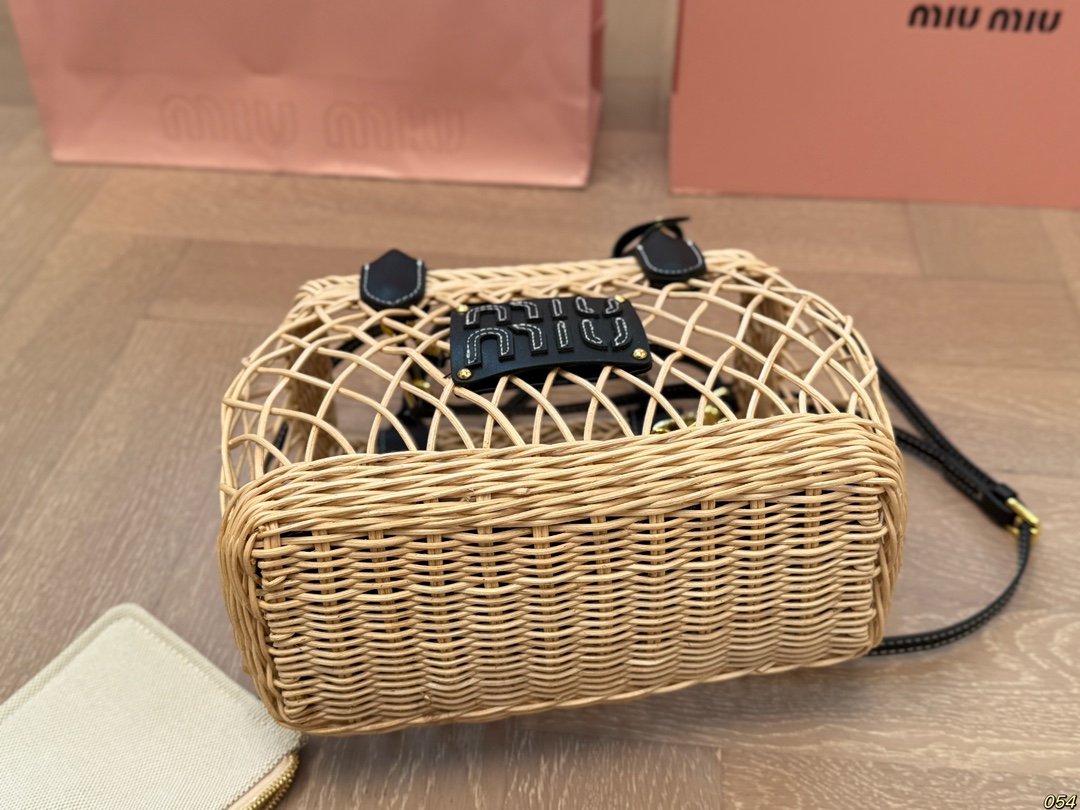 Miumiu hollow woven bag