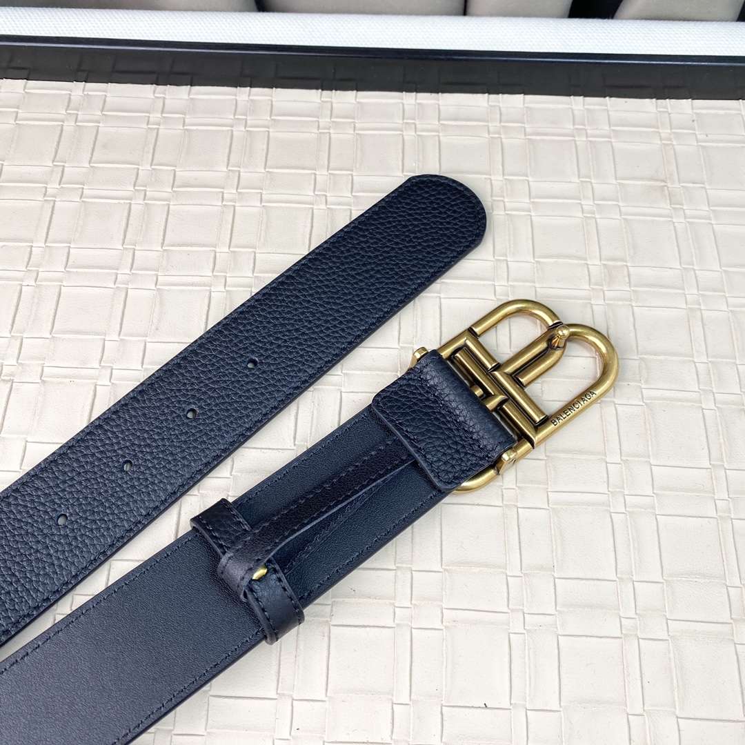 Balenciaga belt Litchi-patterned cowhide material