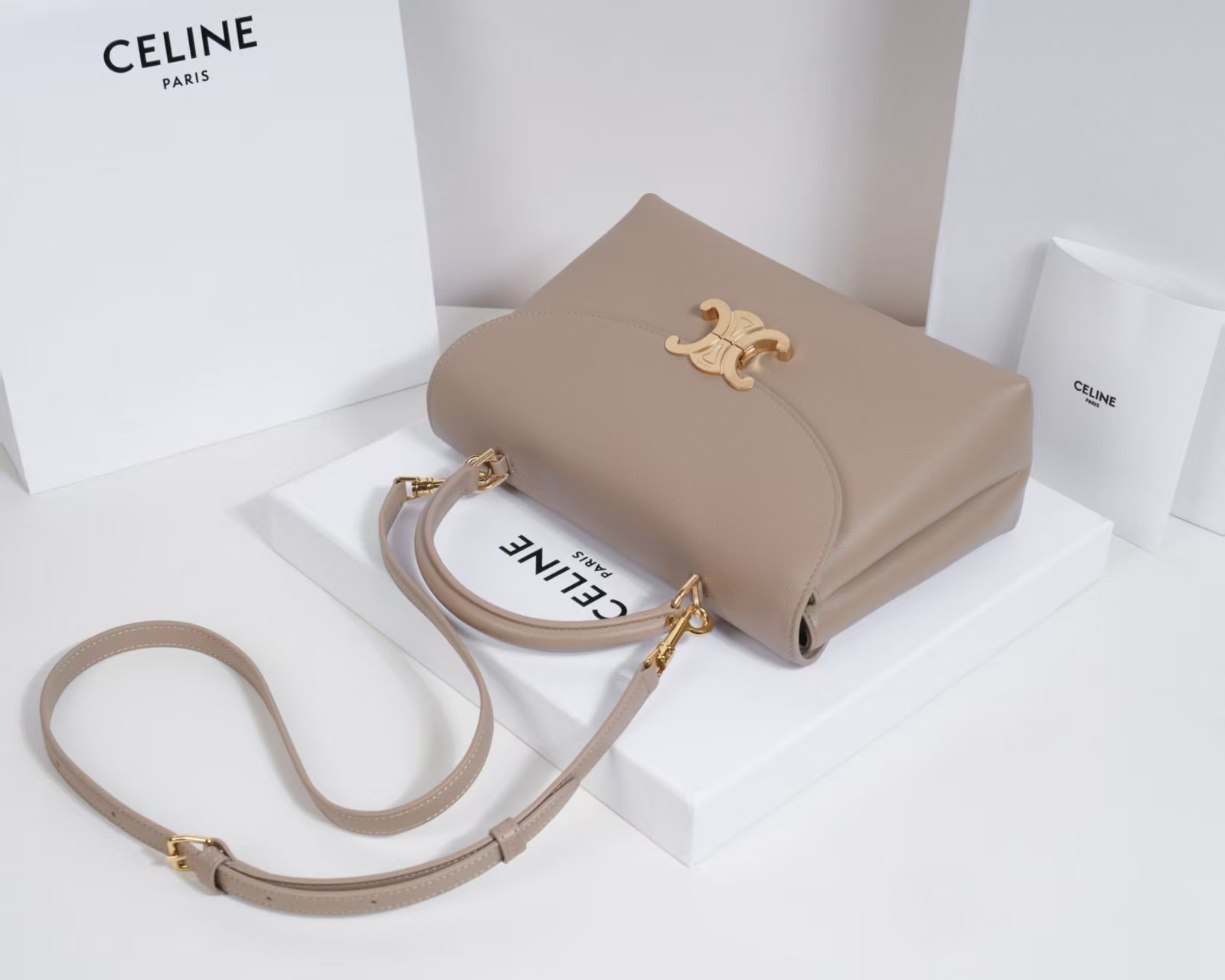 Top version Celine leather nino shoulder bag