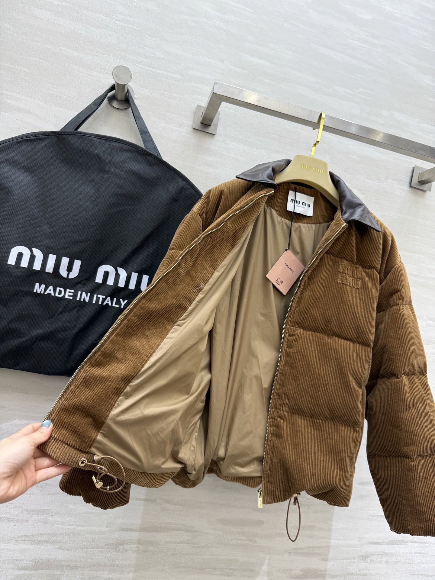 MIUMIU sheepskin collar down jacket