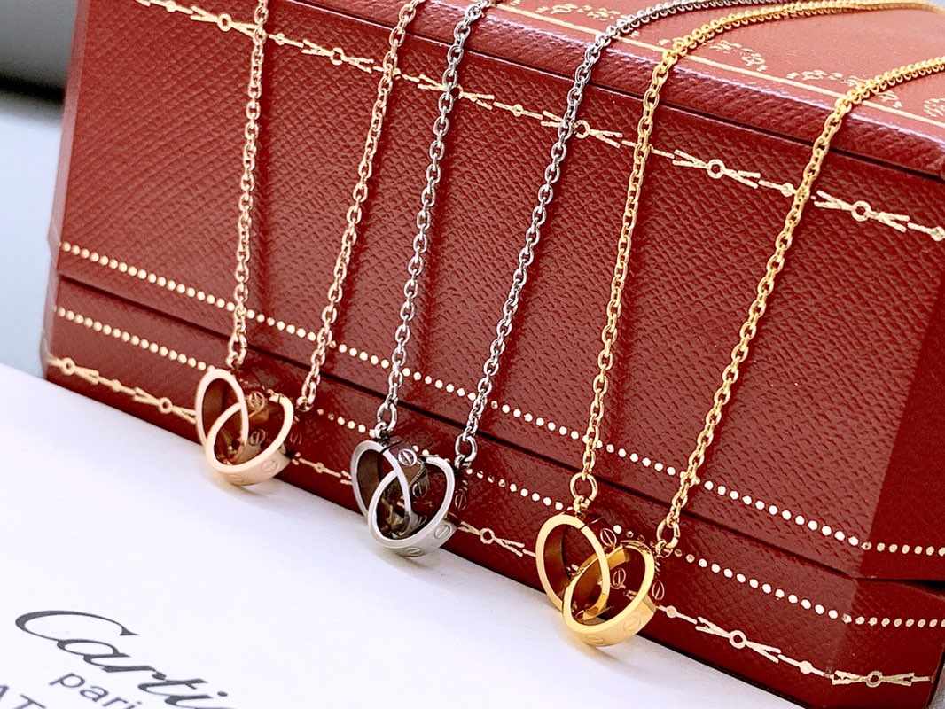 Cartier oval double ring necklace