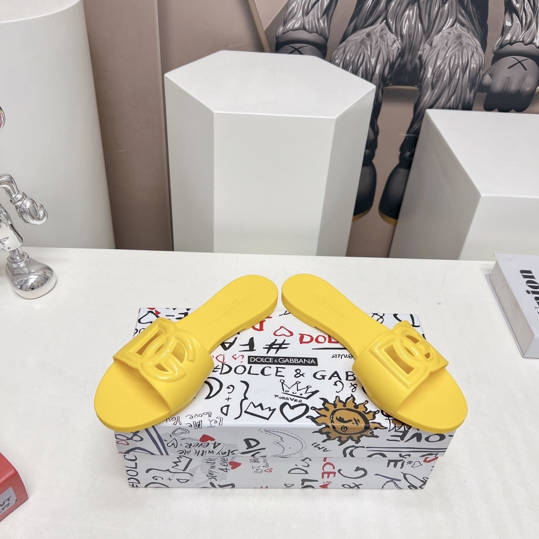 D&G 24vs Best-selling collection - round-toe flat-bottomed flip-flops