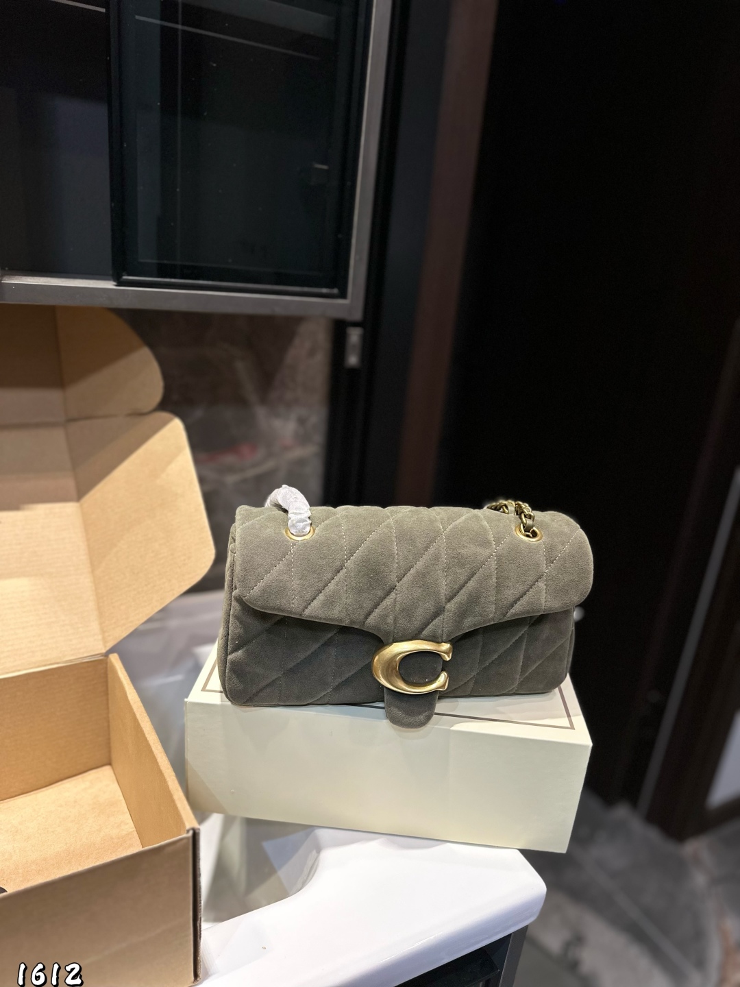 Coach All Black Otabby chain bag