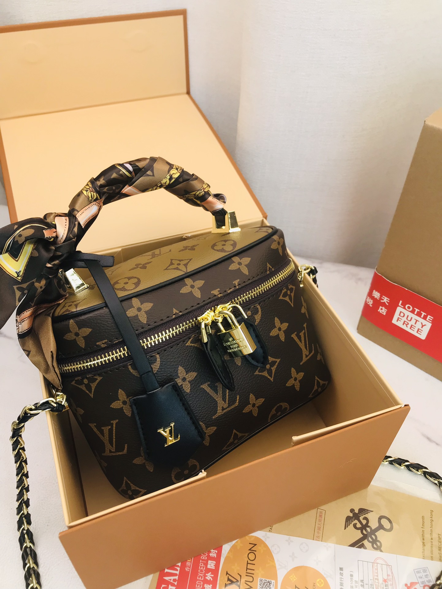LV single-shoulder makeup bag