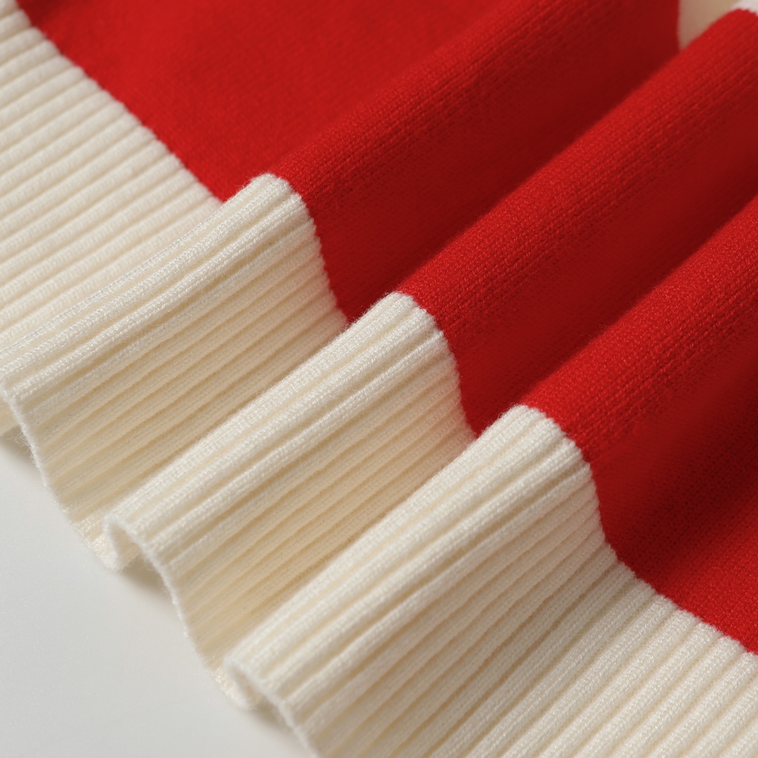 GUCCI Knitted Logo Embroidery Round-neck Sweater