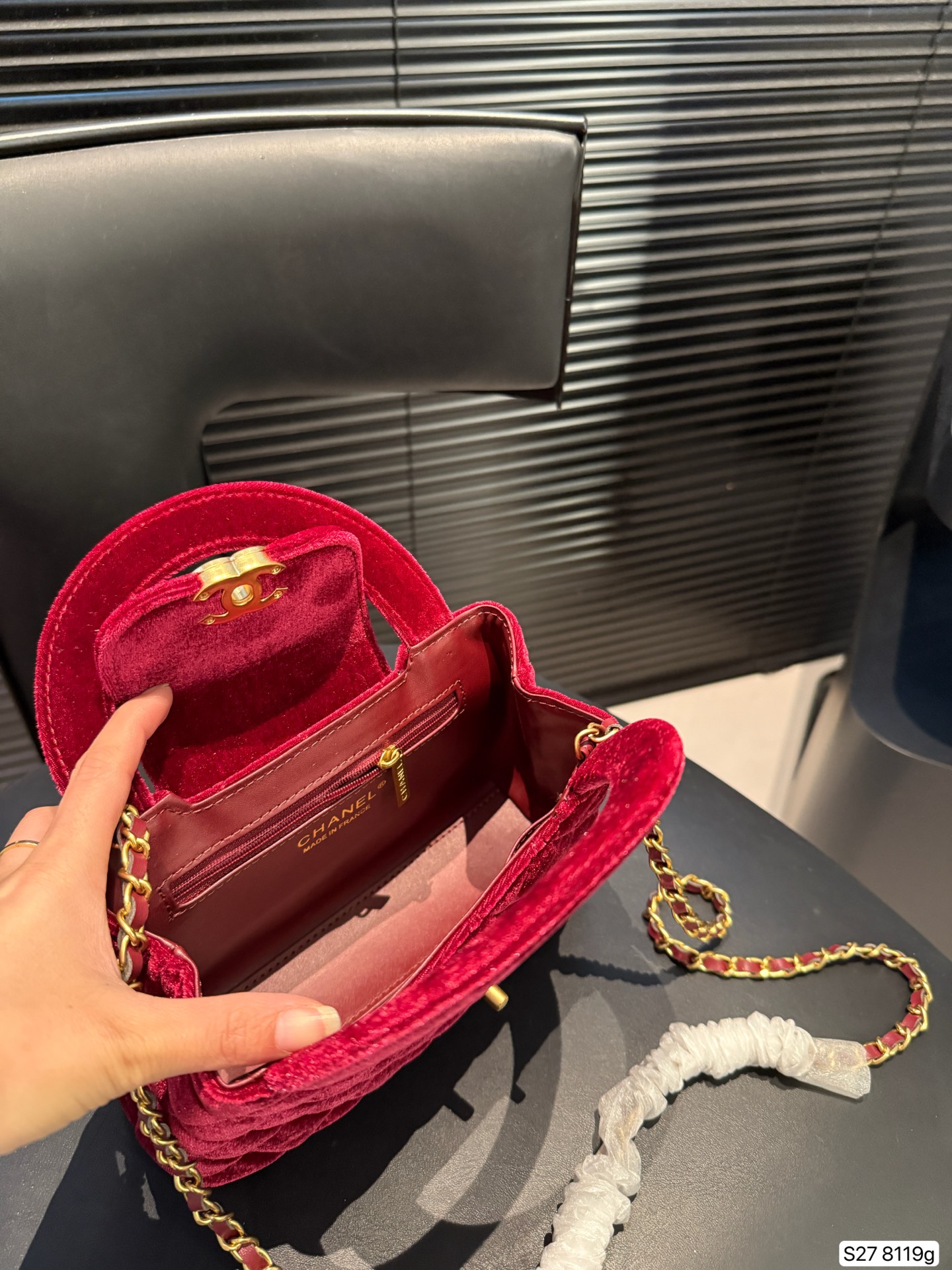 Chanel velvet Kelly bag