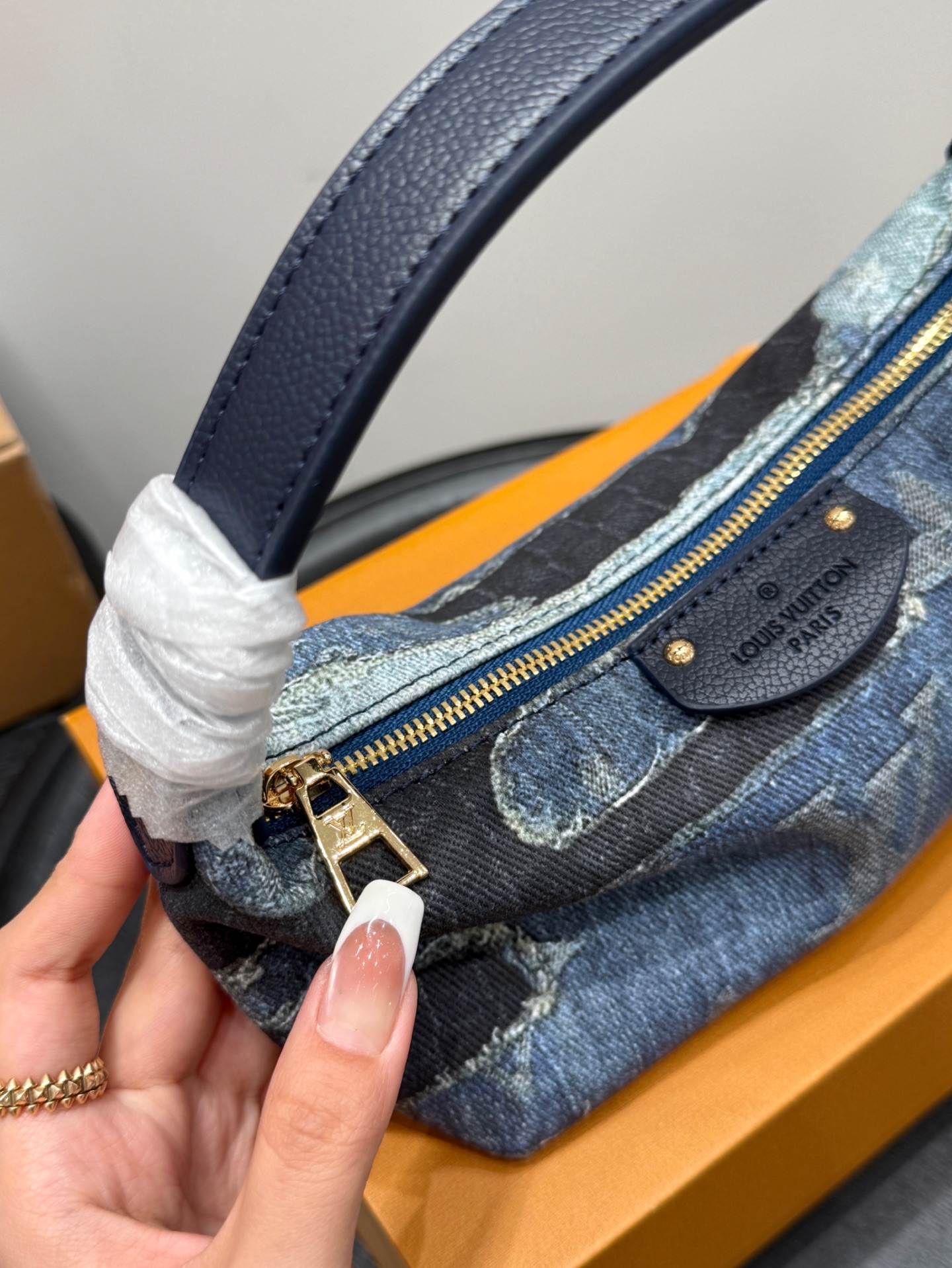 LV Denim Hobo Lunch Box Bag