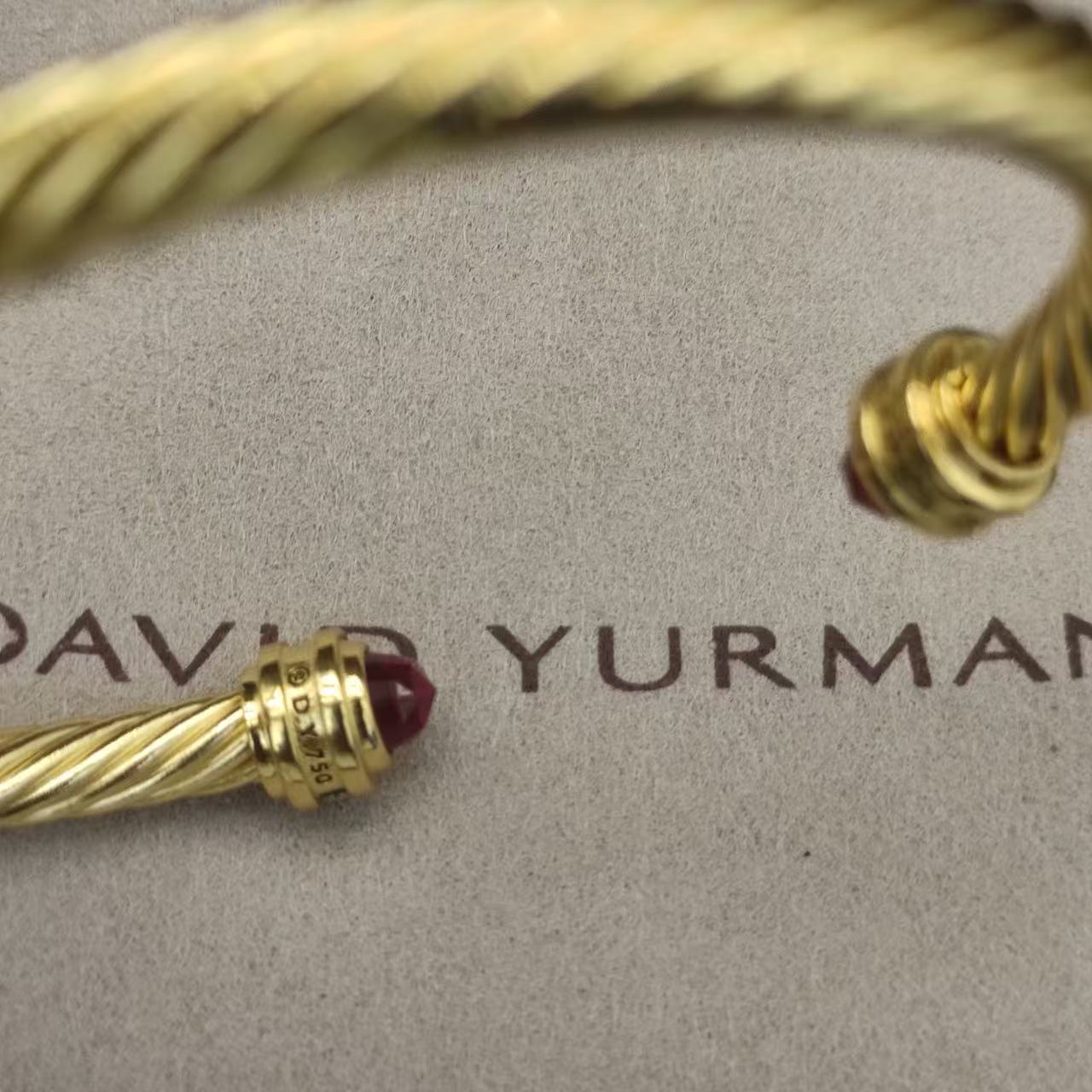 David Yurman 5MM gold Black diamond bracelet with diamond