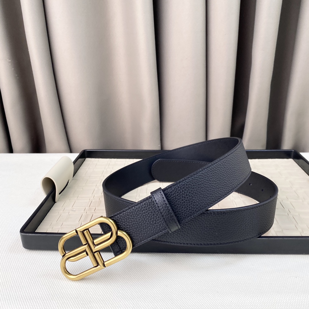 Balenciaga belt Litchi-patterned cowhide material