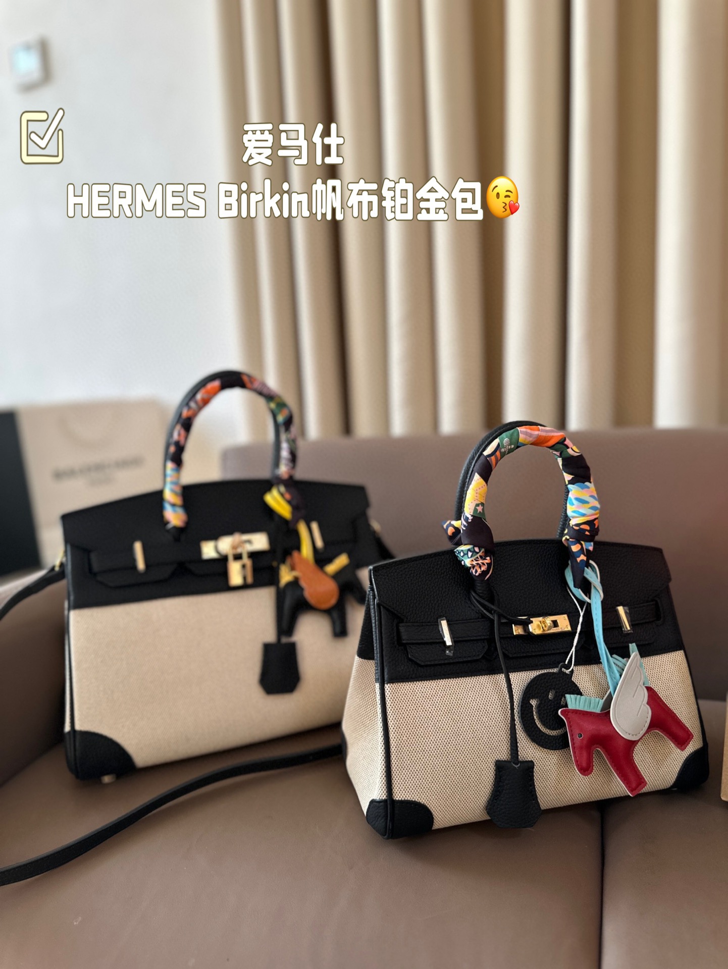 HERMES Birkin Canvas platinum bag