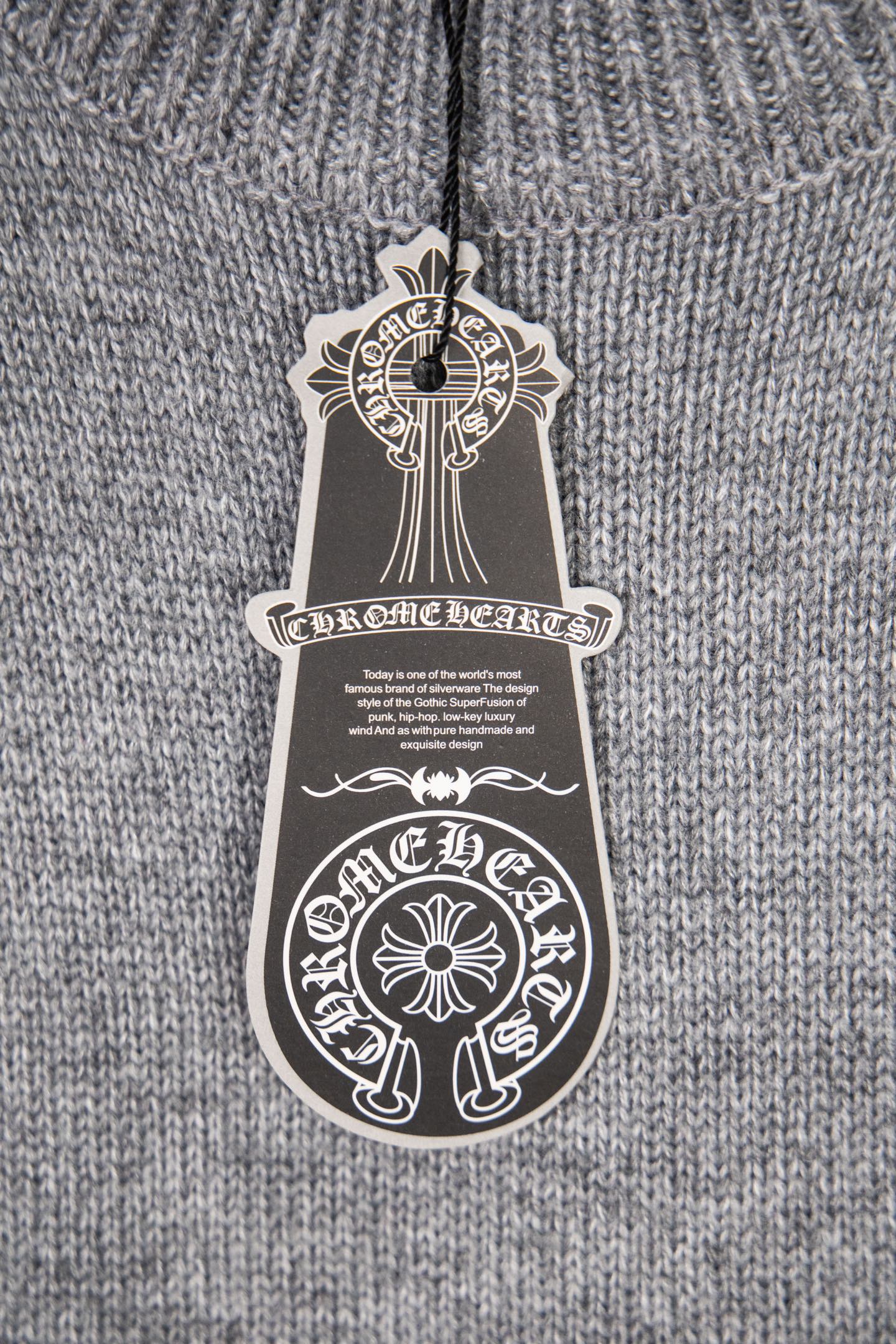 Chrome Hearts CH Embroidered holey knitted sweater pullover