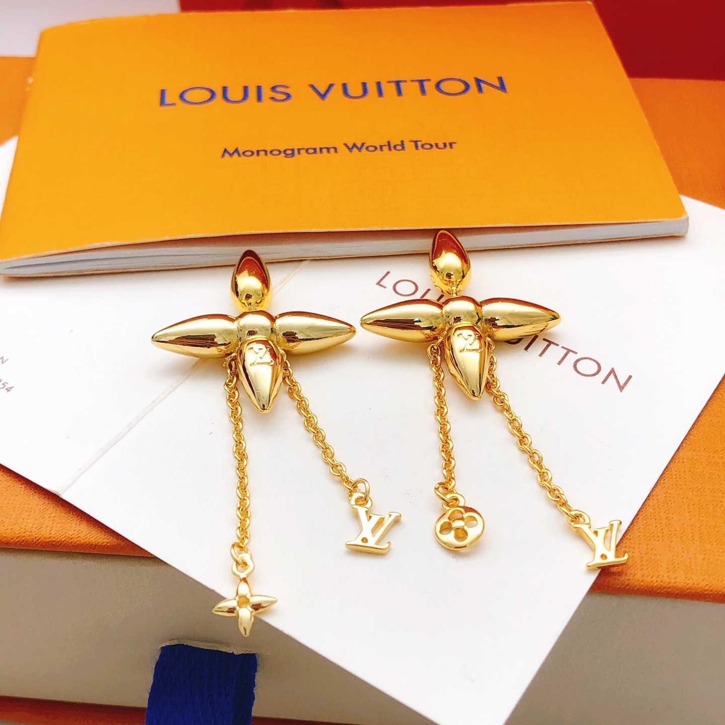 LV polished tassel earrings