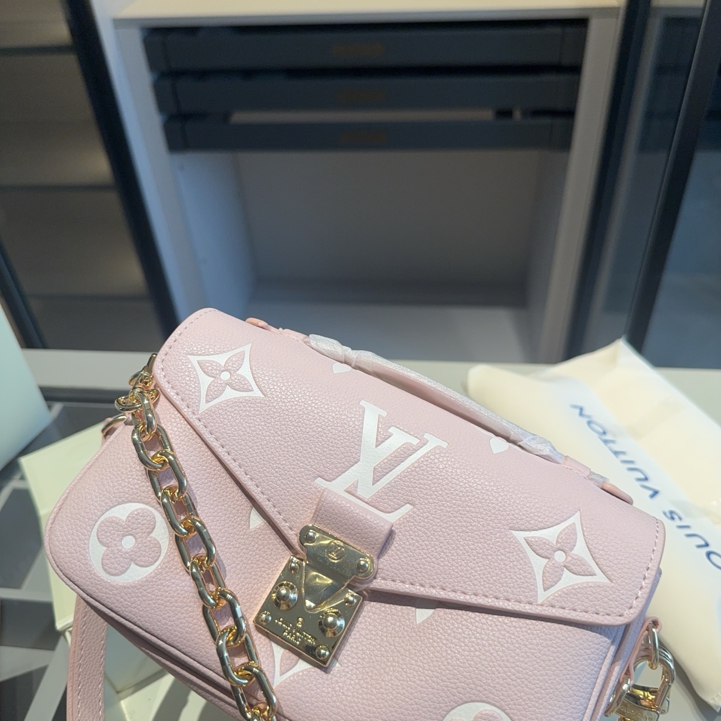 LV Strawberry Milk Print Collection shoulder bag