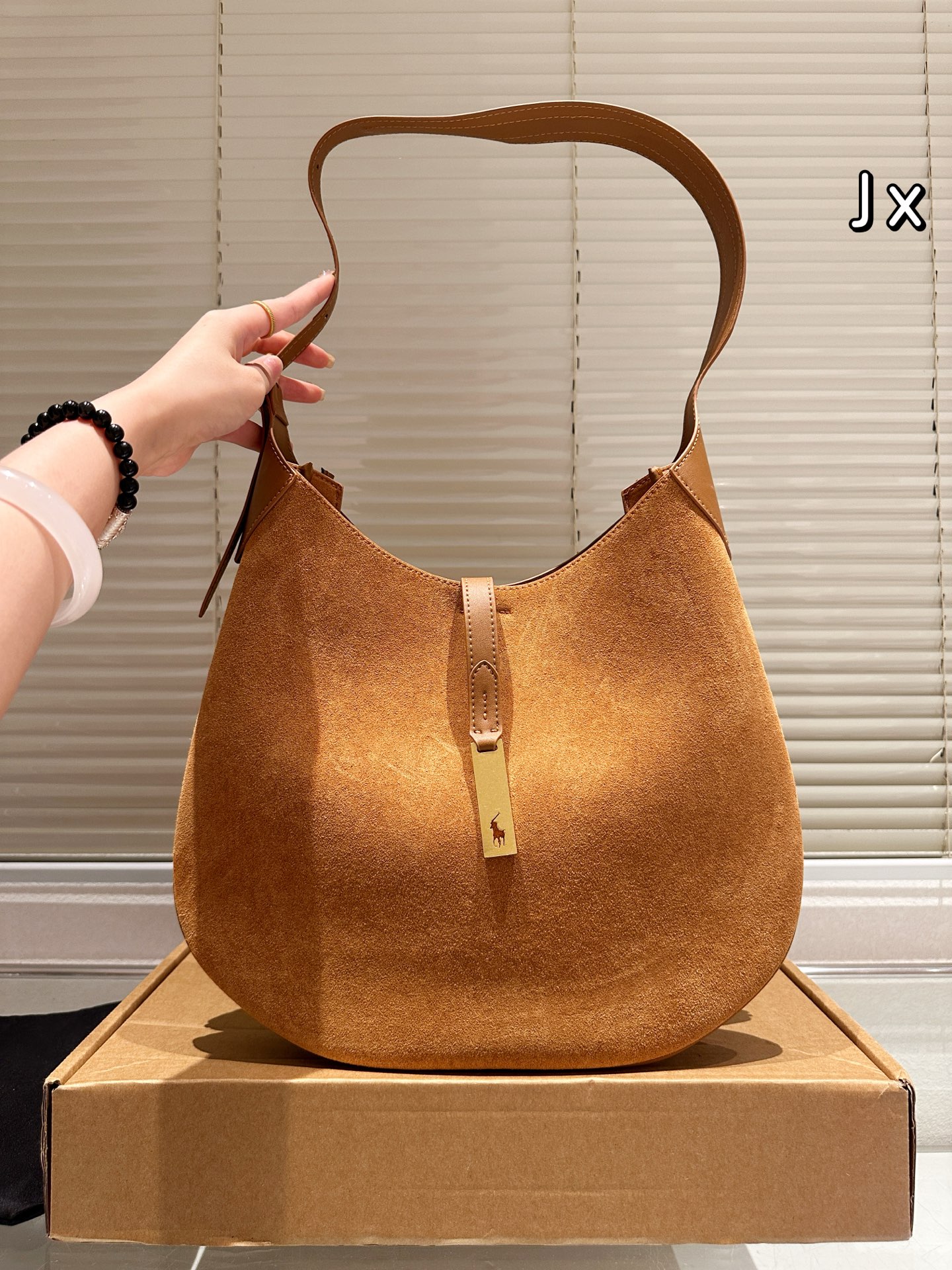 Lauren Ralphie Croissant Bag Polo Tote Bag