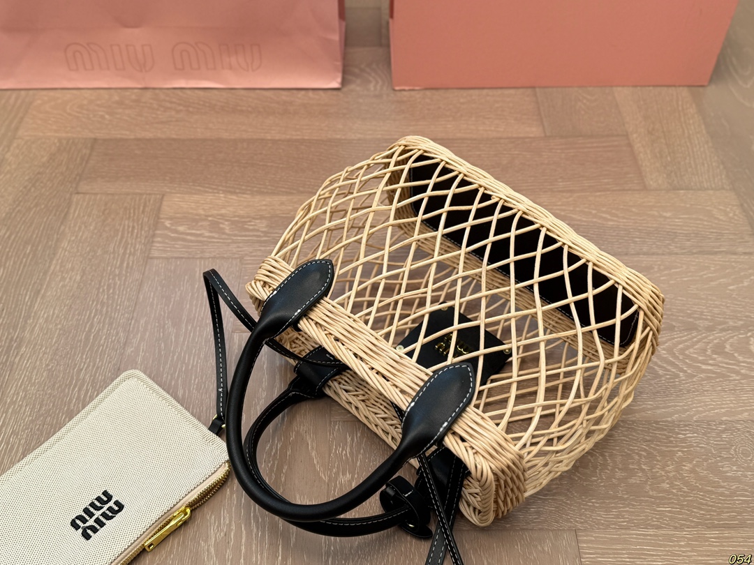 Miumiu hollow woven bag