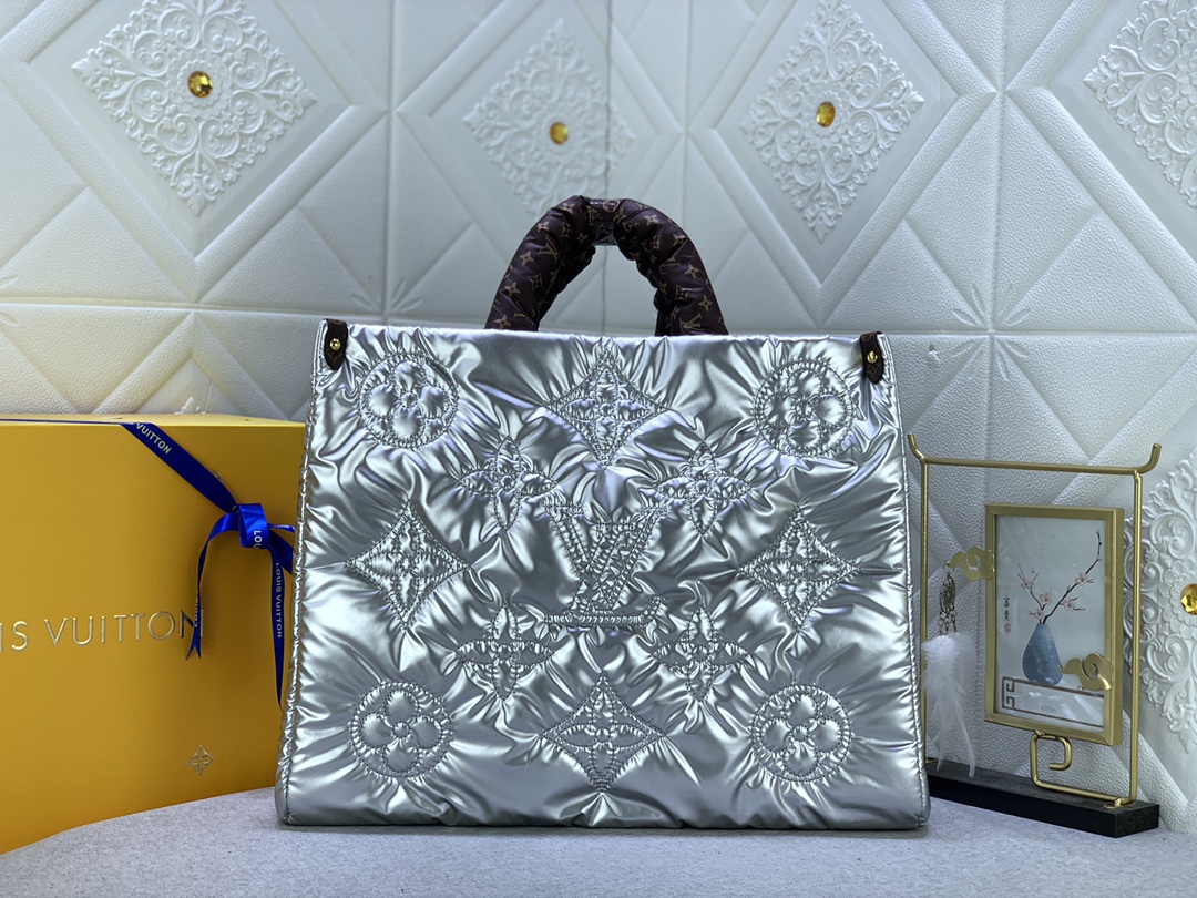 LV onthego econyl monogram handbag