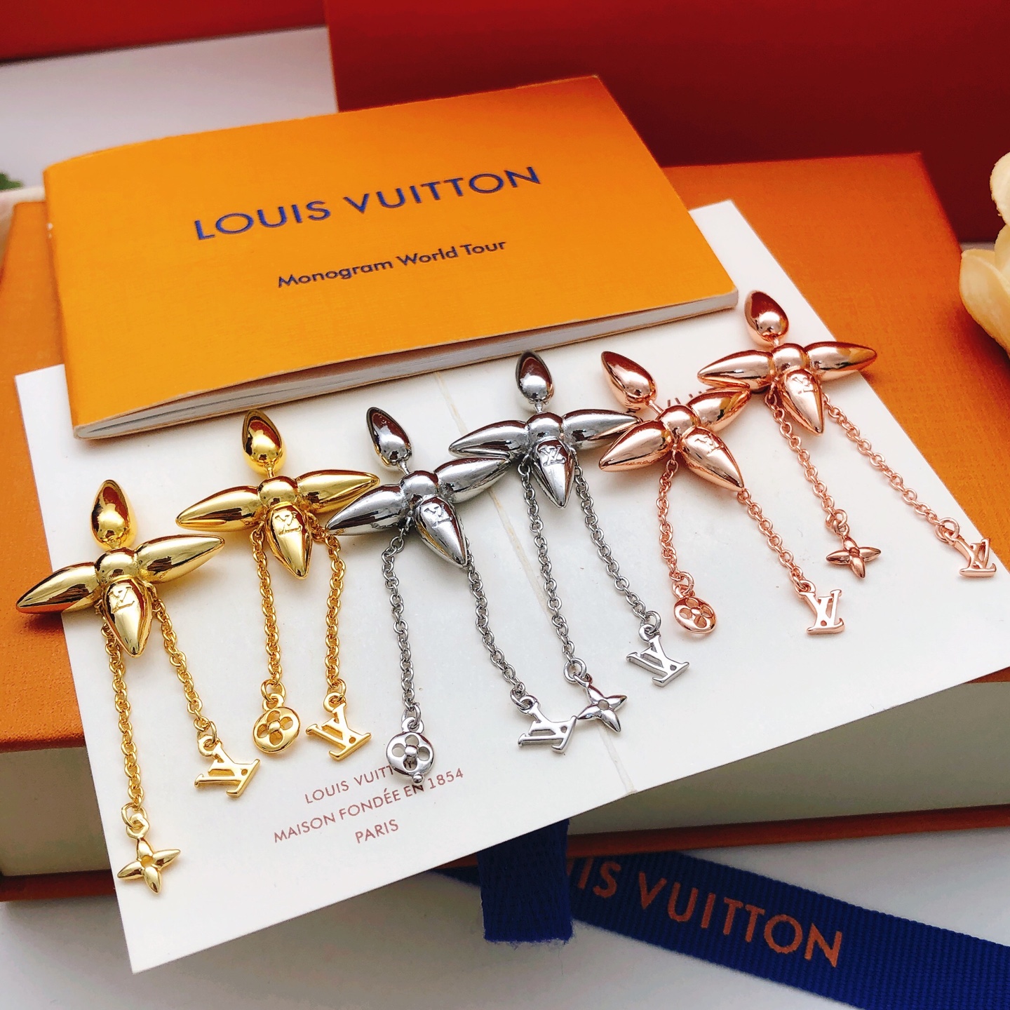 LV polished tassel earrings