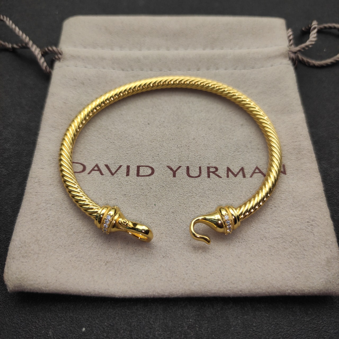 David Yurman  gold-tone diamond hook bracelet