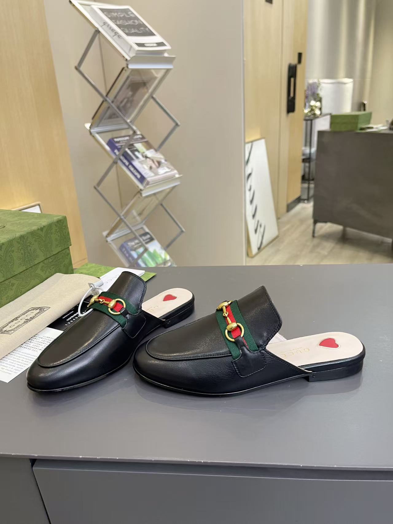 GUCCI half-strap leather shoes