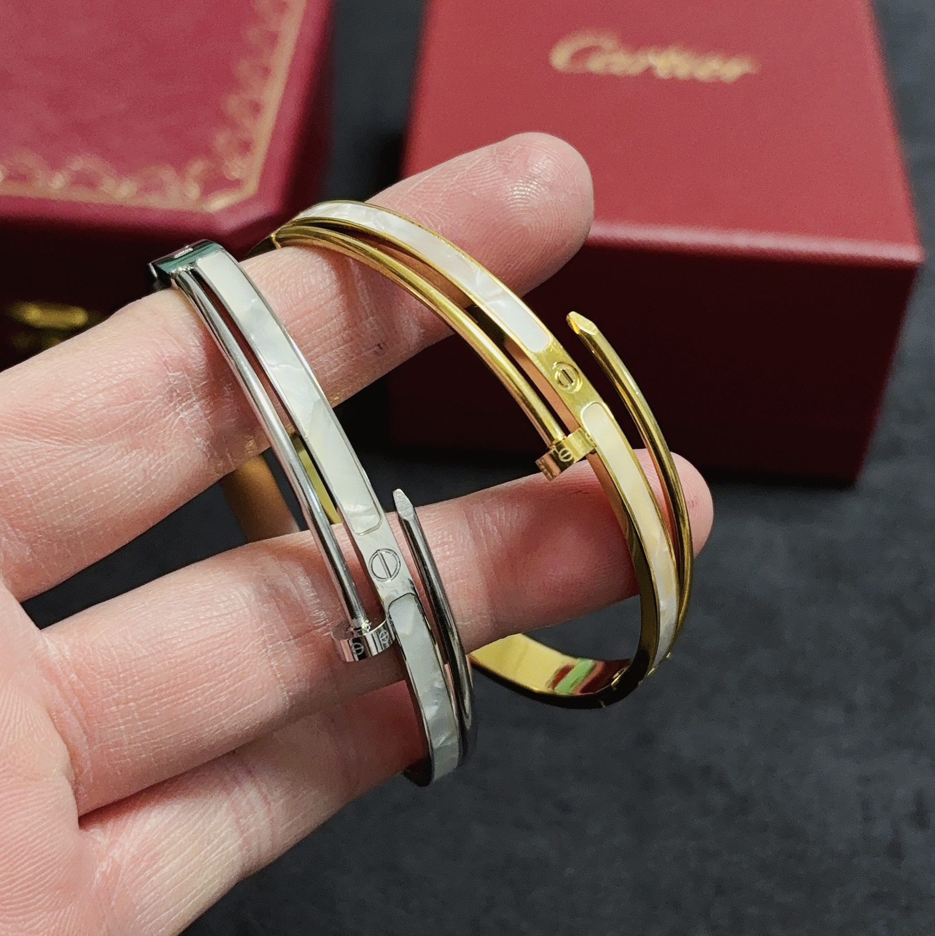 Cartier nail White Mother-of-Pearl bracelet