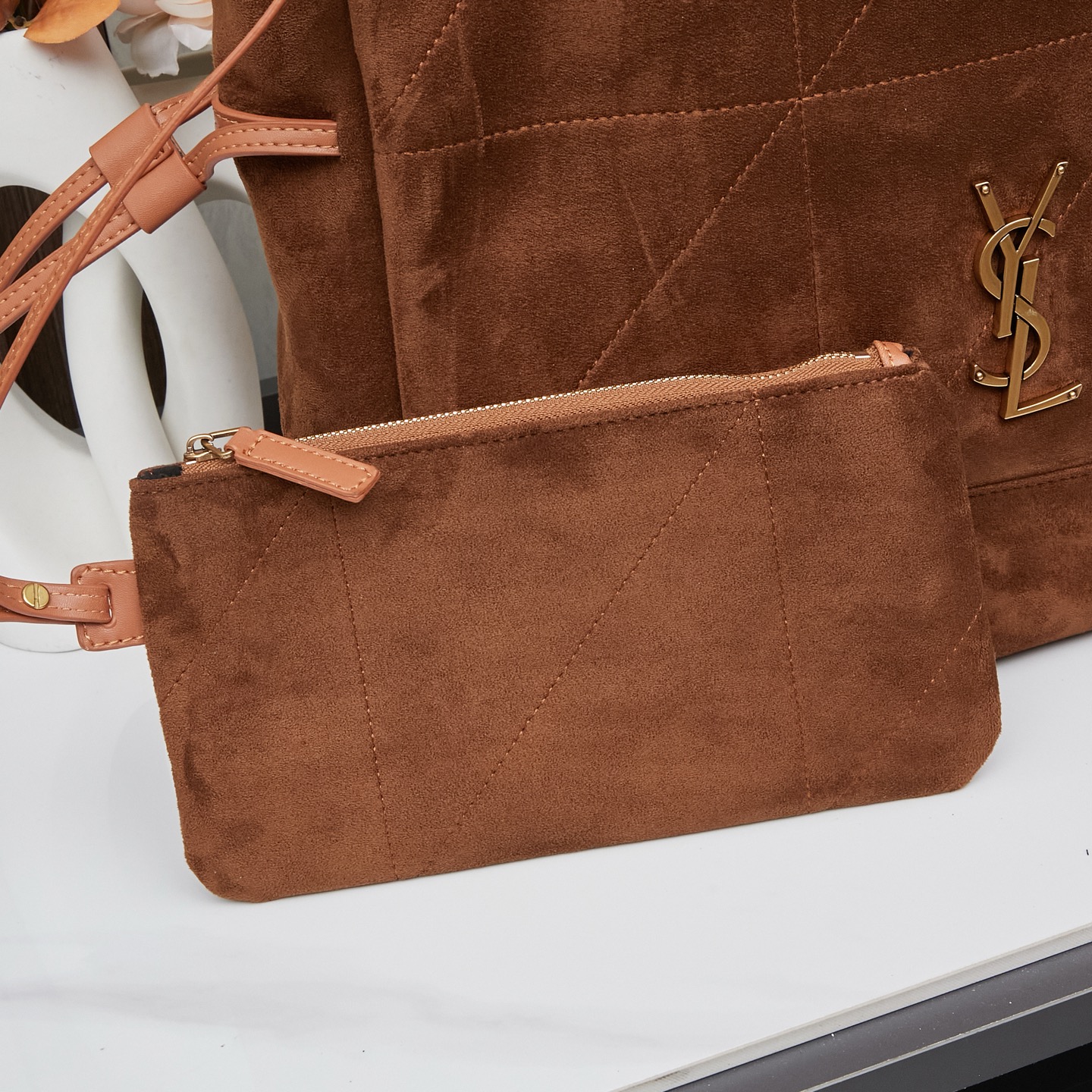 YSL Suede tote bag shoulder bag
