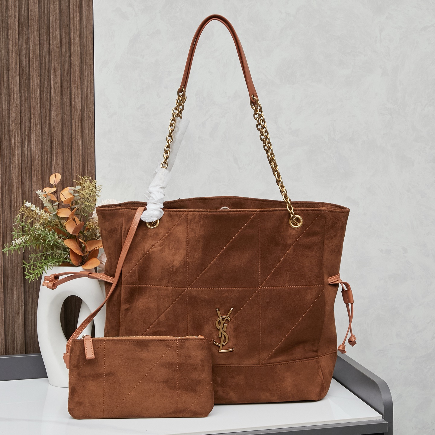 YSL Suede tote bag shoulder bag