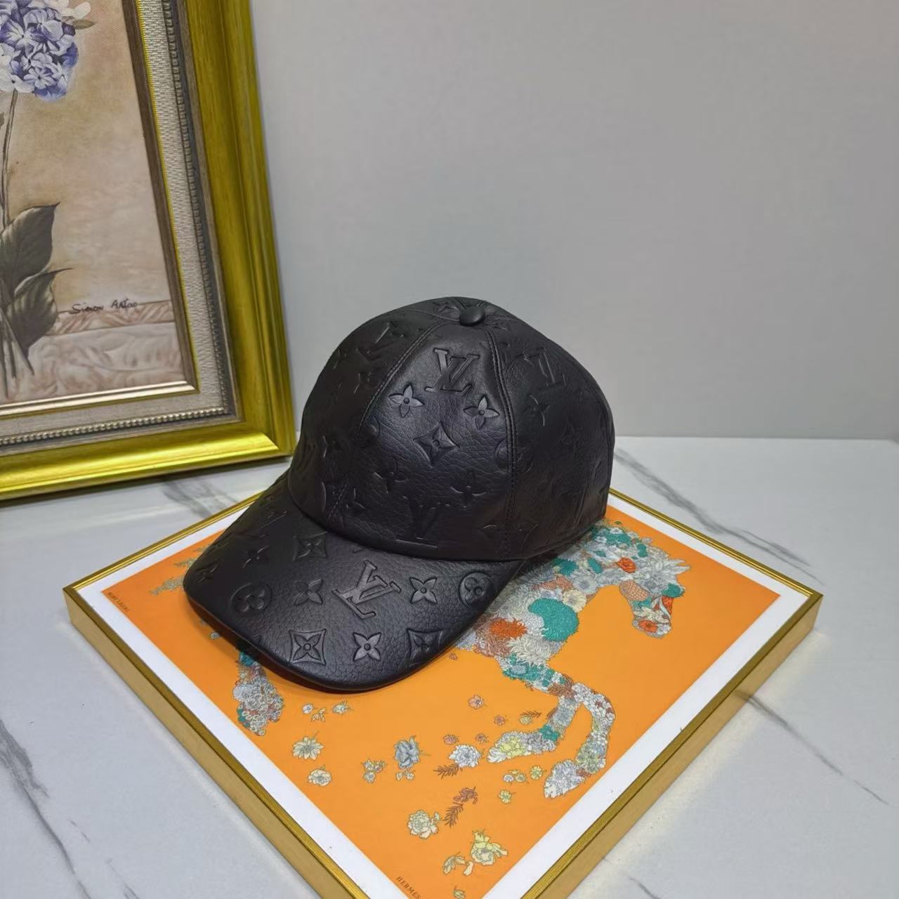 LV lambskin baseball cap
