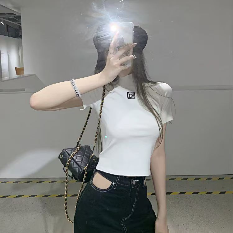 Wang Letter sweater Cropped T-shirt