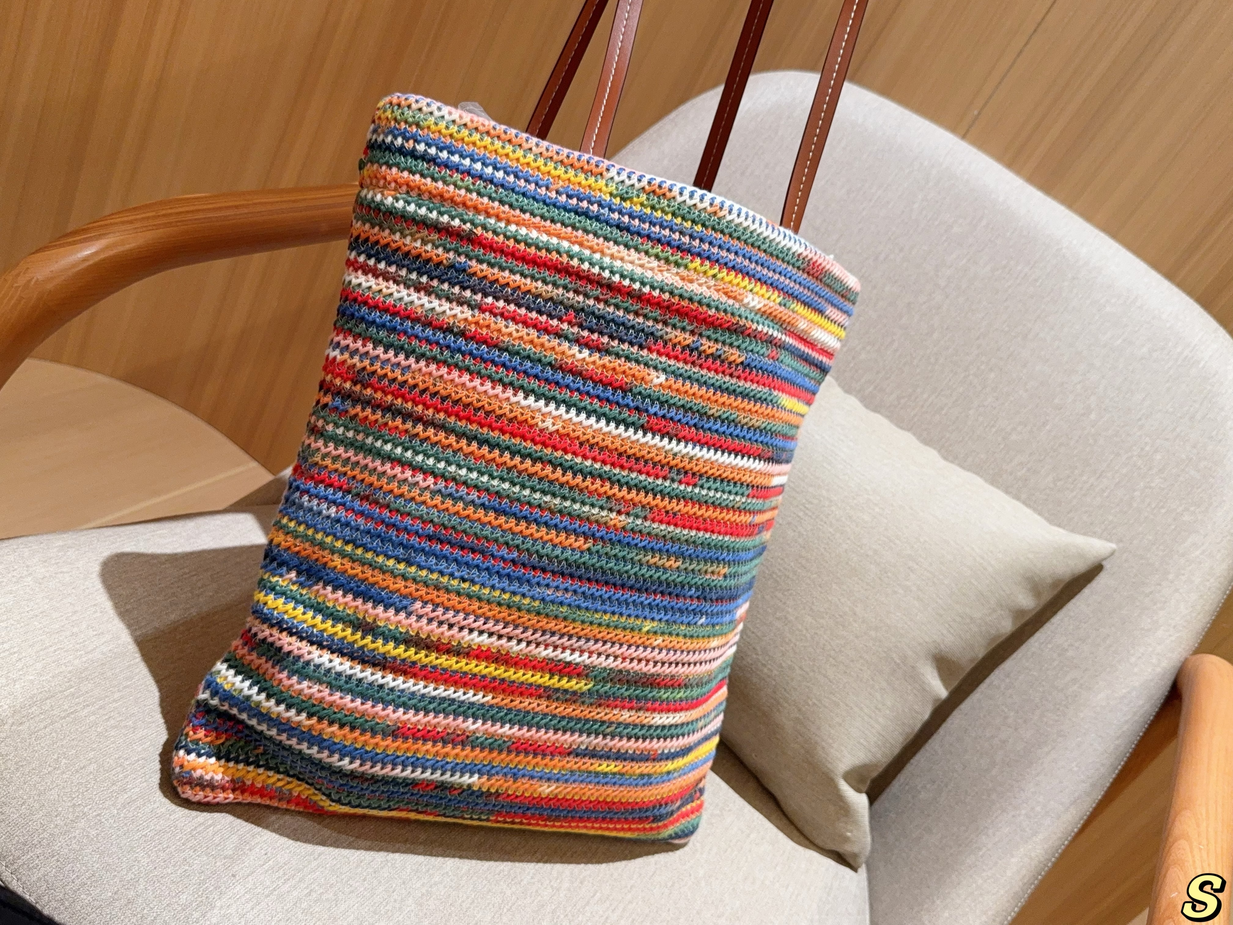 Miumiu striped tote bag