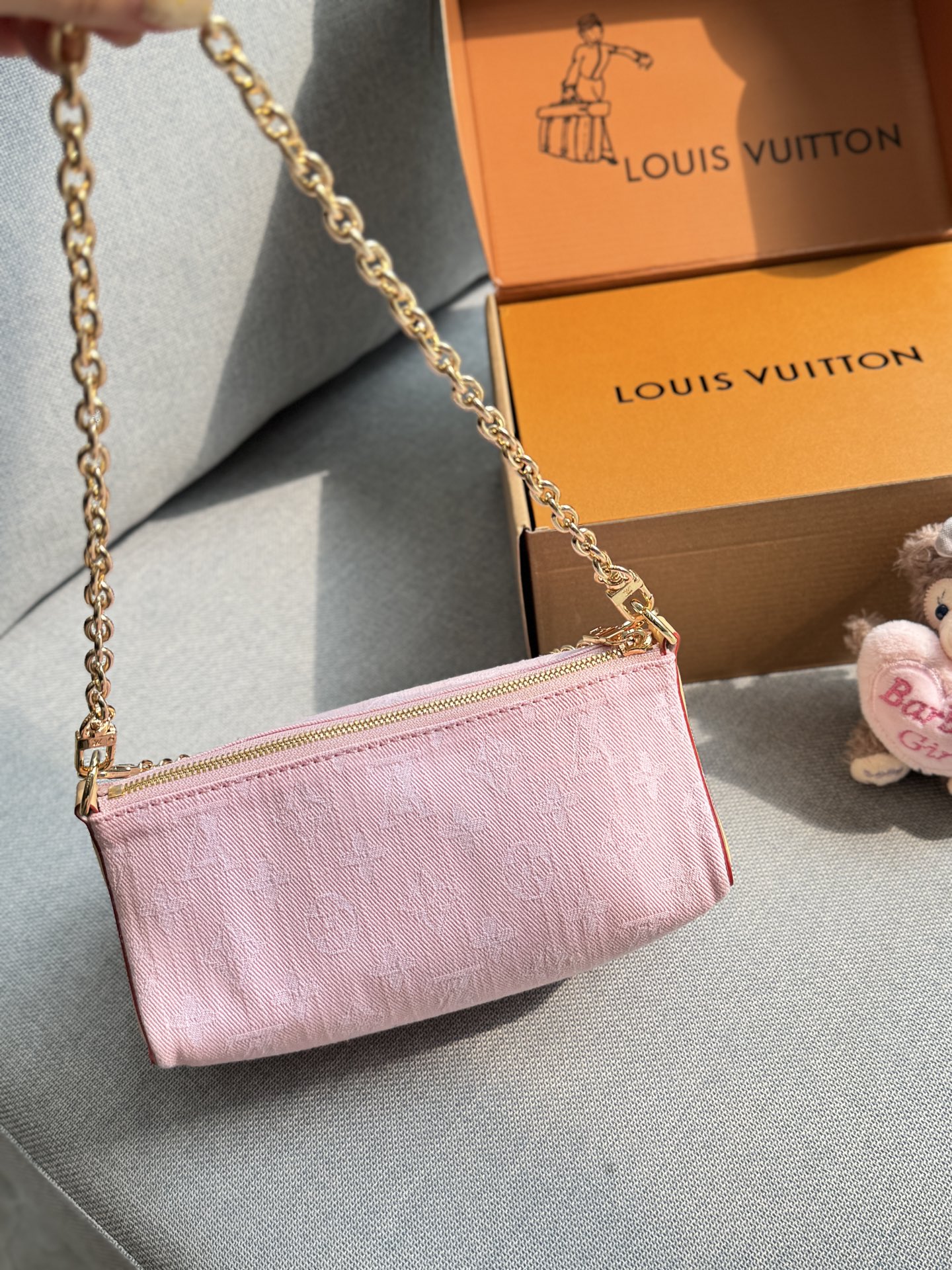 LV BLOOM POUCH Denim Bag